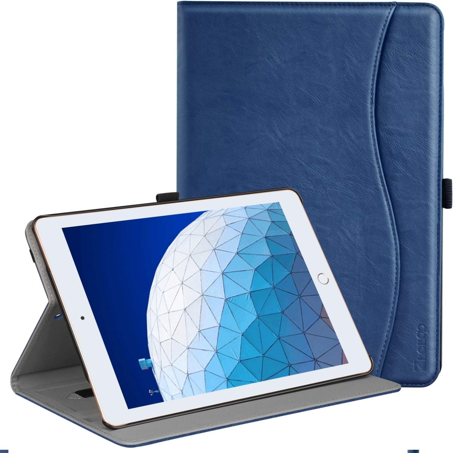 iPad Air 3rd Generation 2019/iPad Pro 10.5 Inch 2017 PU Leather Folding Stand Folio Cover Case-Black,Brown,Blue