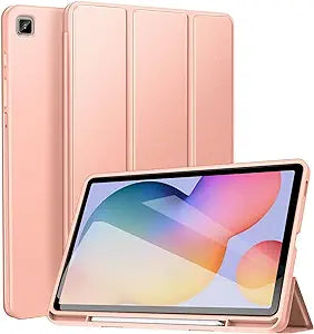 ZtotopCases Galaxy Tab S6 Lite 10.4" Case with Pen Holder, Slim PU Lightweight Trifold Stand Folio Cover  , Rose Gold