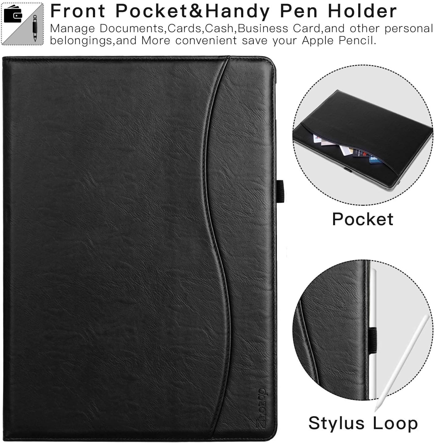 iPad Pro 12.9 2018 Premium Leather Folio Case