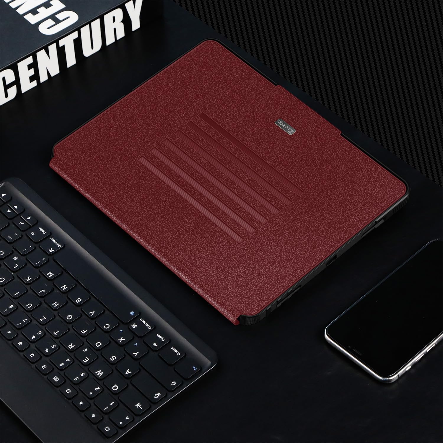 iPad Air 13 Inch 2024 / iPad Pro 12.9 Inch 3rd Generation 2018, Magnetic Stand & Sleep/Wake Full Protective Case-Black,Wine Red