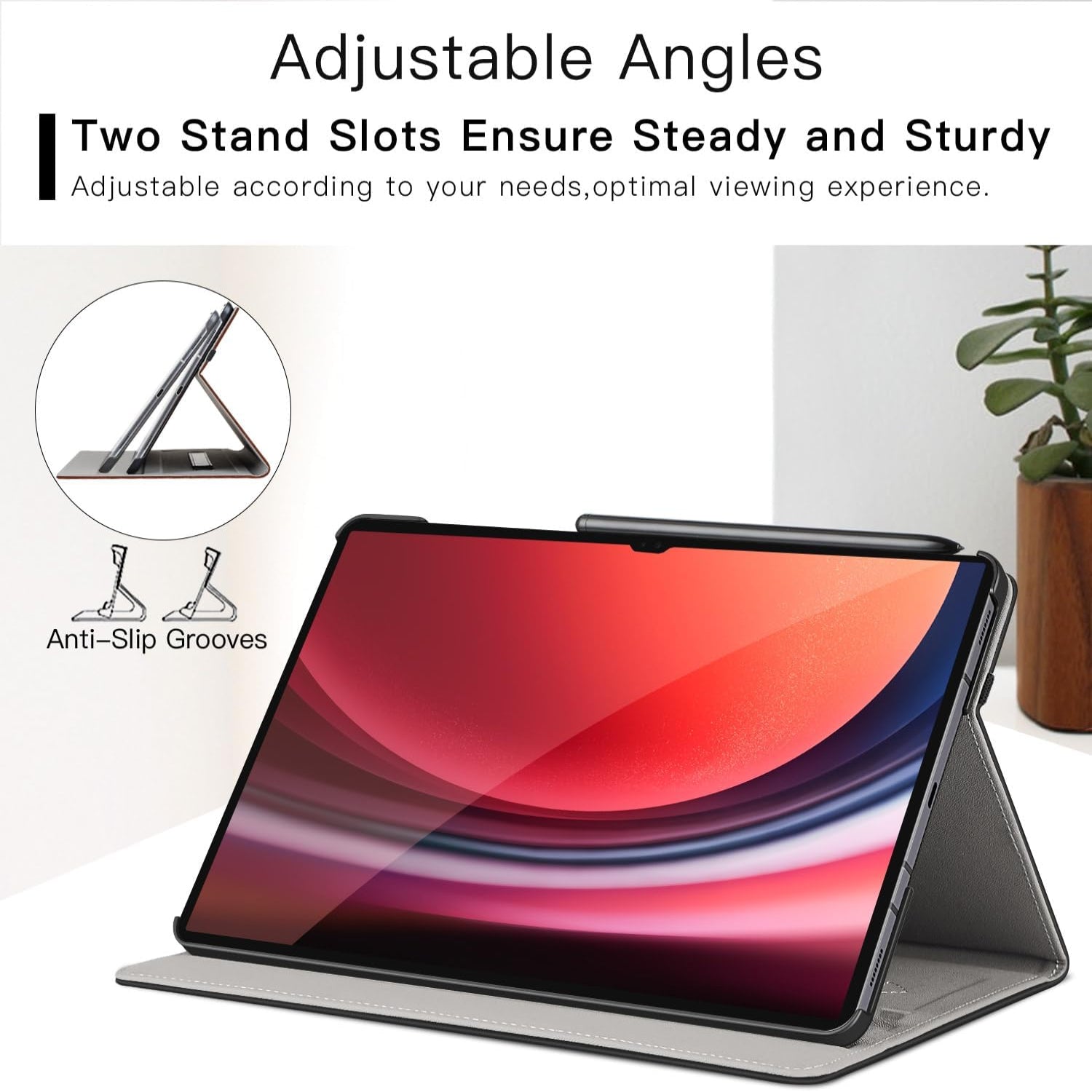 Samsung Galaxy Tab S10 Ultra/S9 Ultra/S8 Ultra 14.6 inch PU Leather Case-Black