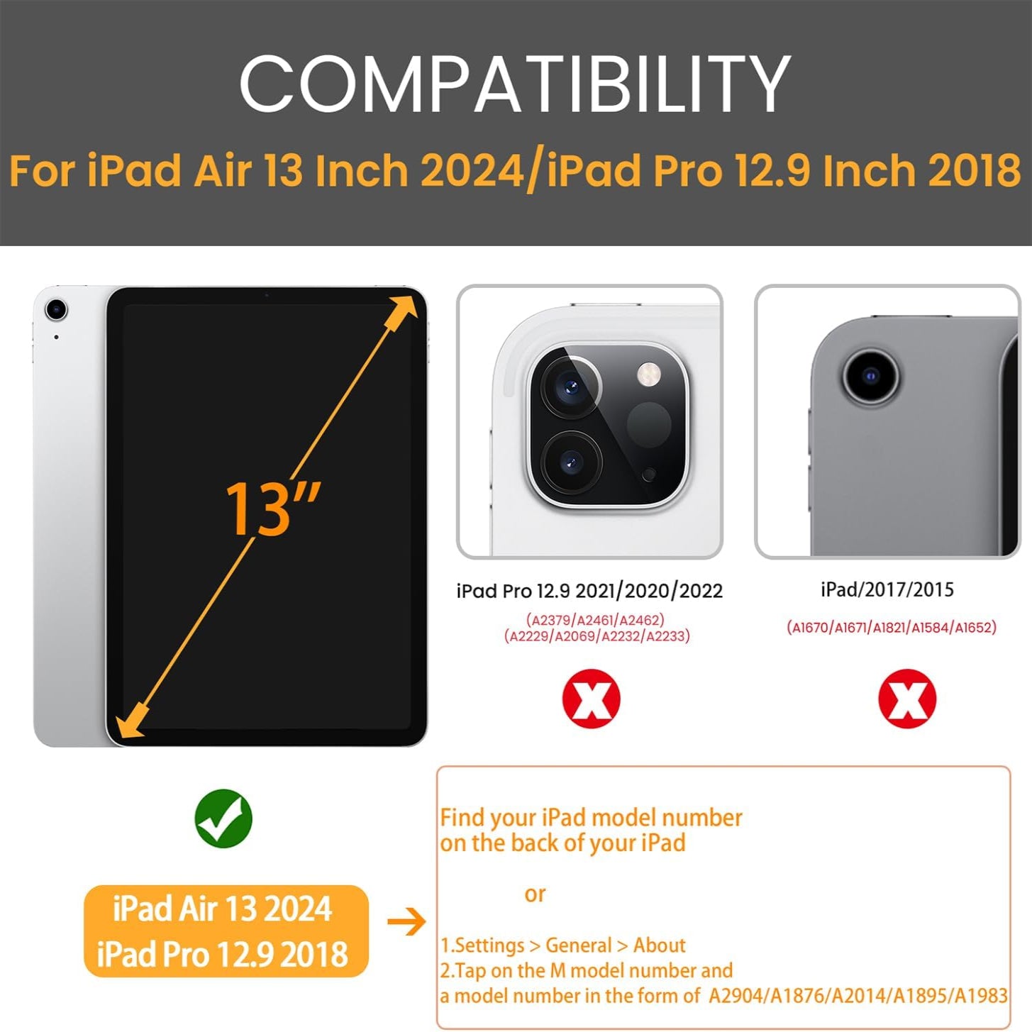 iPad Air 13 Inch 2024 / iPad Pro 12.9 Inch 3rd Generation 2018, Magnetic Stand & Sleep/Wake Full Protective Case-Black,Wine Red