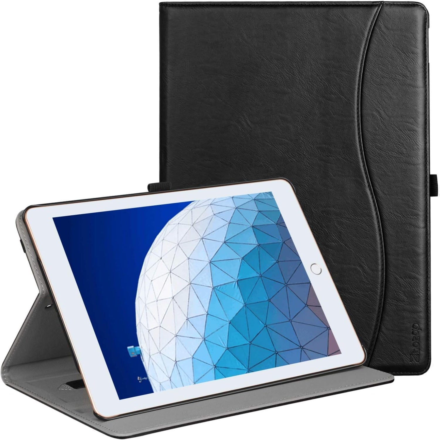 iPad Air 3rd Generation 2019/iPad Pro 10.5 Inch 2017 PU Leather Folding Stand Folio Cover Case-Black,Brown,Blue