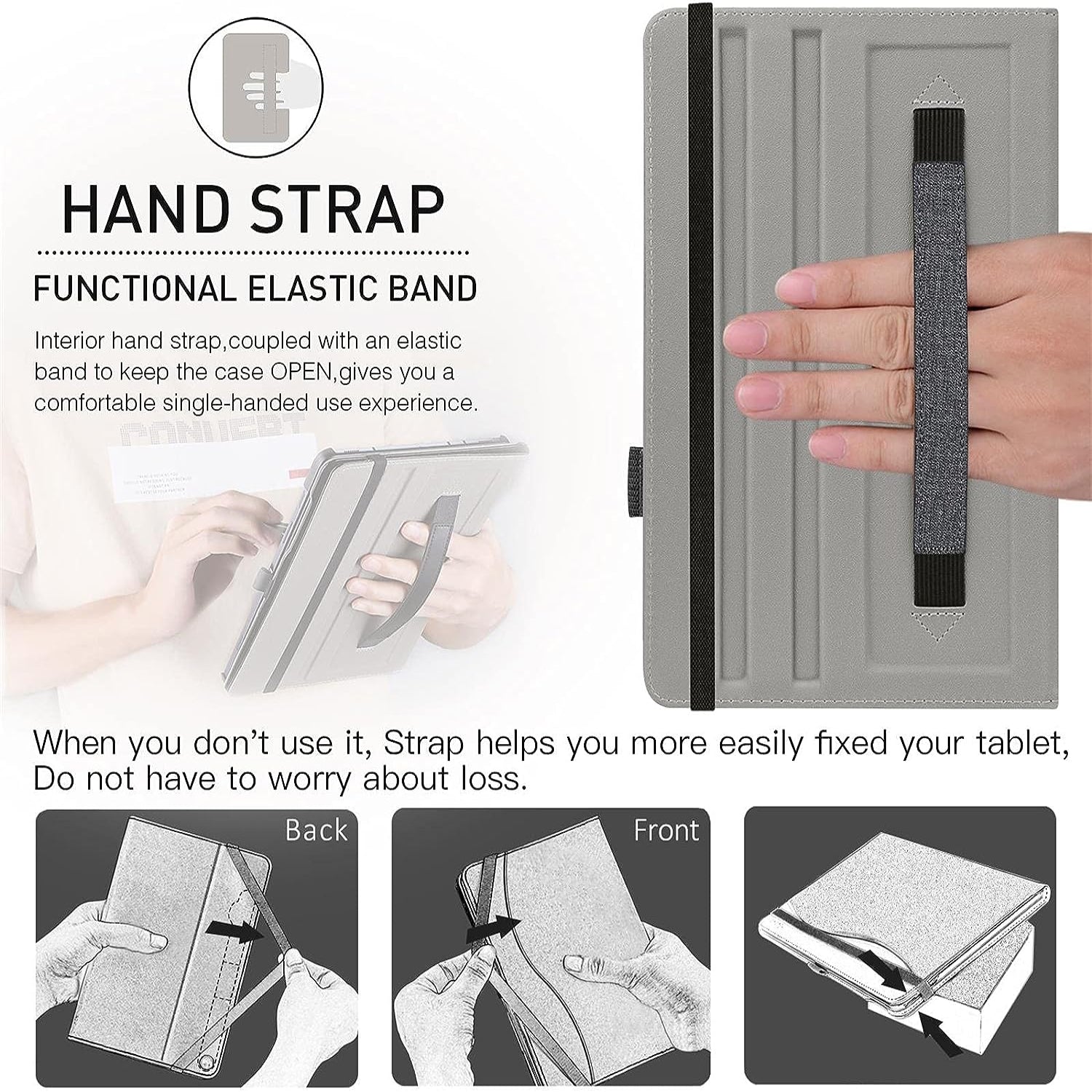 Samsung Galaxy Tab S10 Plus/S9 Plus/S9 FE Plus 12.4 Inch PU Leather Case-Black,Denimblack