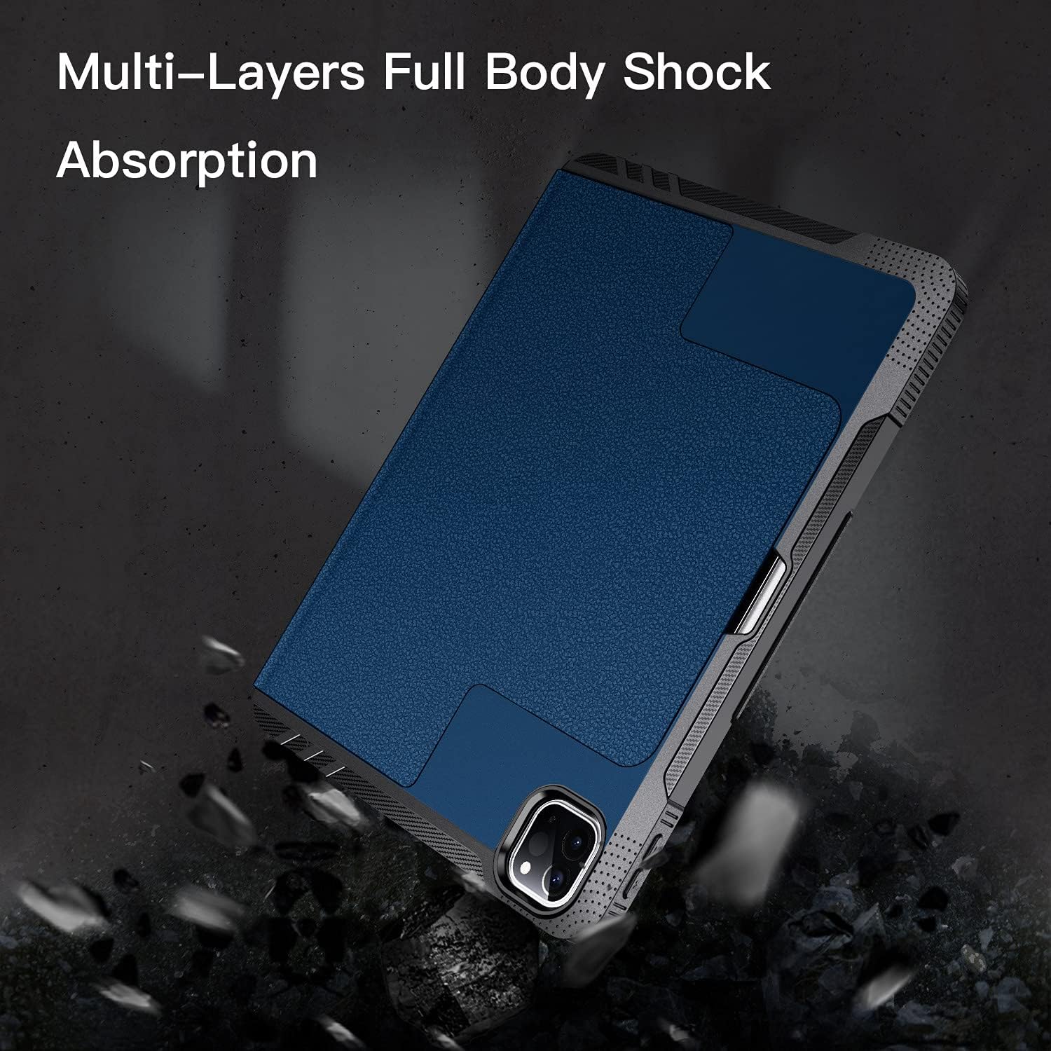 iPad Pro 13 Inch Case 7th Gen M4(2024)/ Pro 12.9 Inch 6th/5th/4th Generation 2022/2021/2020 Protective Case-Blue