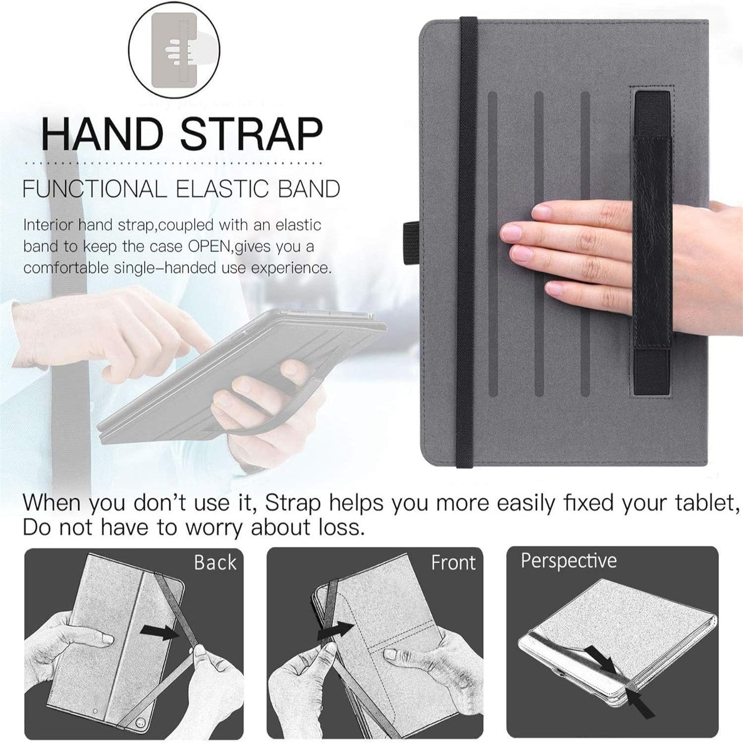 iPad 9th / 8th / 7th Generation 10.2-Inch (2021/2020/2019 Model, iPad 9/8/7), Premium Leather with Auto Wake/Sleep Function Case-Demin Black