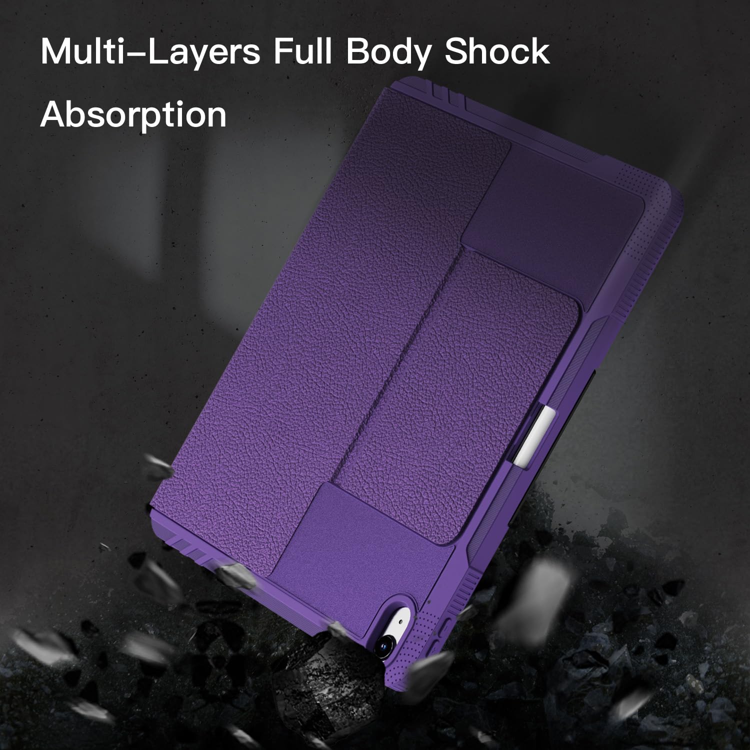 iPad Pro 13 Inch 7th Gen M4(2024)/ Pro 12.9 Inch 6th/5th/4th Generation 2022/2021/2020 with 6 Magnetic Stand Angles Case- Purple