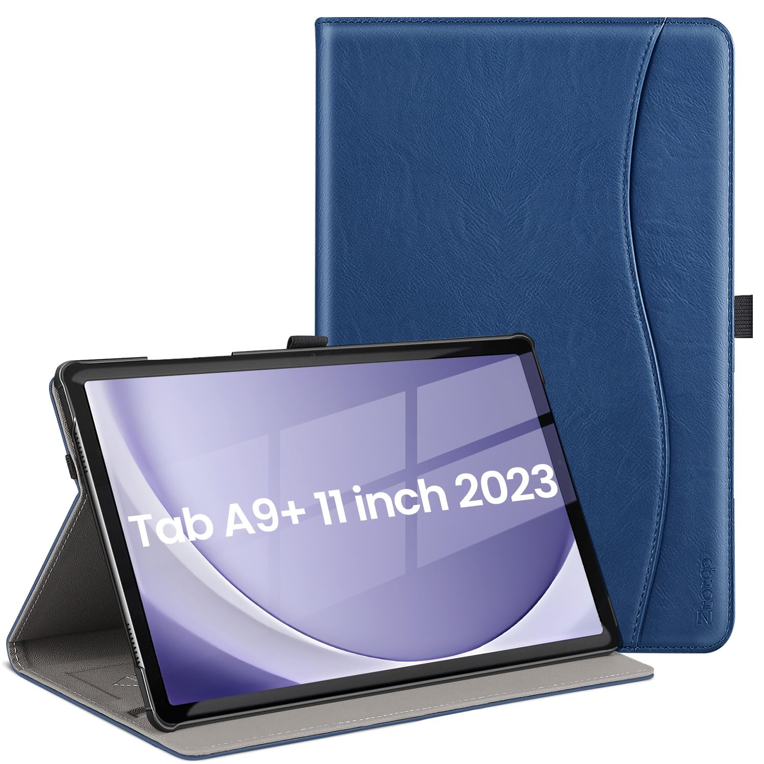 Samsung Galaxy Tab A9 Case 8.7 Inch, Premium PU Leather Business Stand Folio Cover with Multi-Viewing Angles Case-Blue