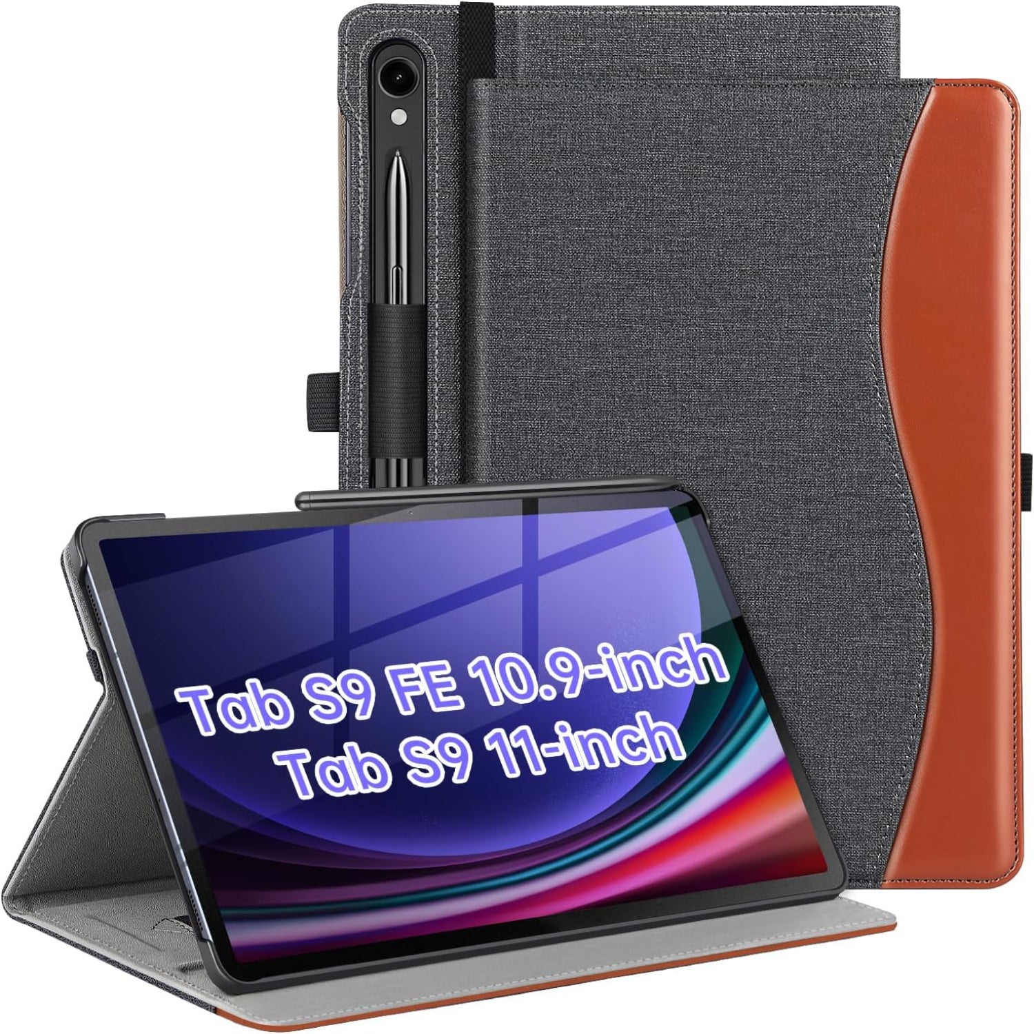 Samsung Galaxy Tab S9 FE/Tab S9 11 Inch PU Leather Case-DenimBlack