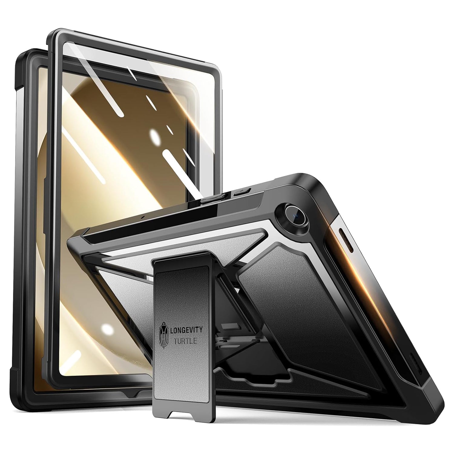 Samsung Galaxy Tab A9 Plus/A9+ 11 Inch Built-in Screen ProtectorPrecise Cut Full Protection Protective Case-Black