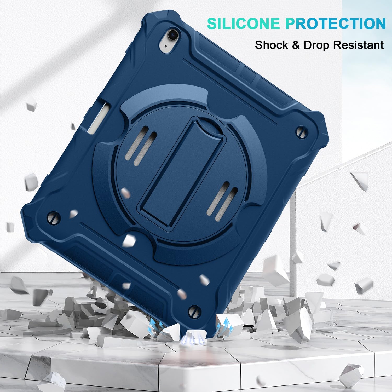 iPad Air 13 inch (M2) 2024 Shockproof Full Body Drop Protective Case-Blue