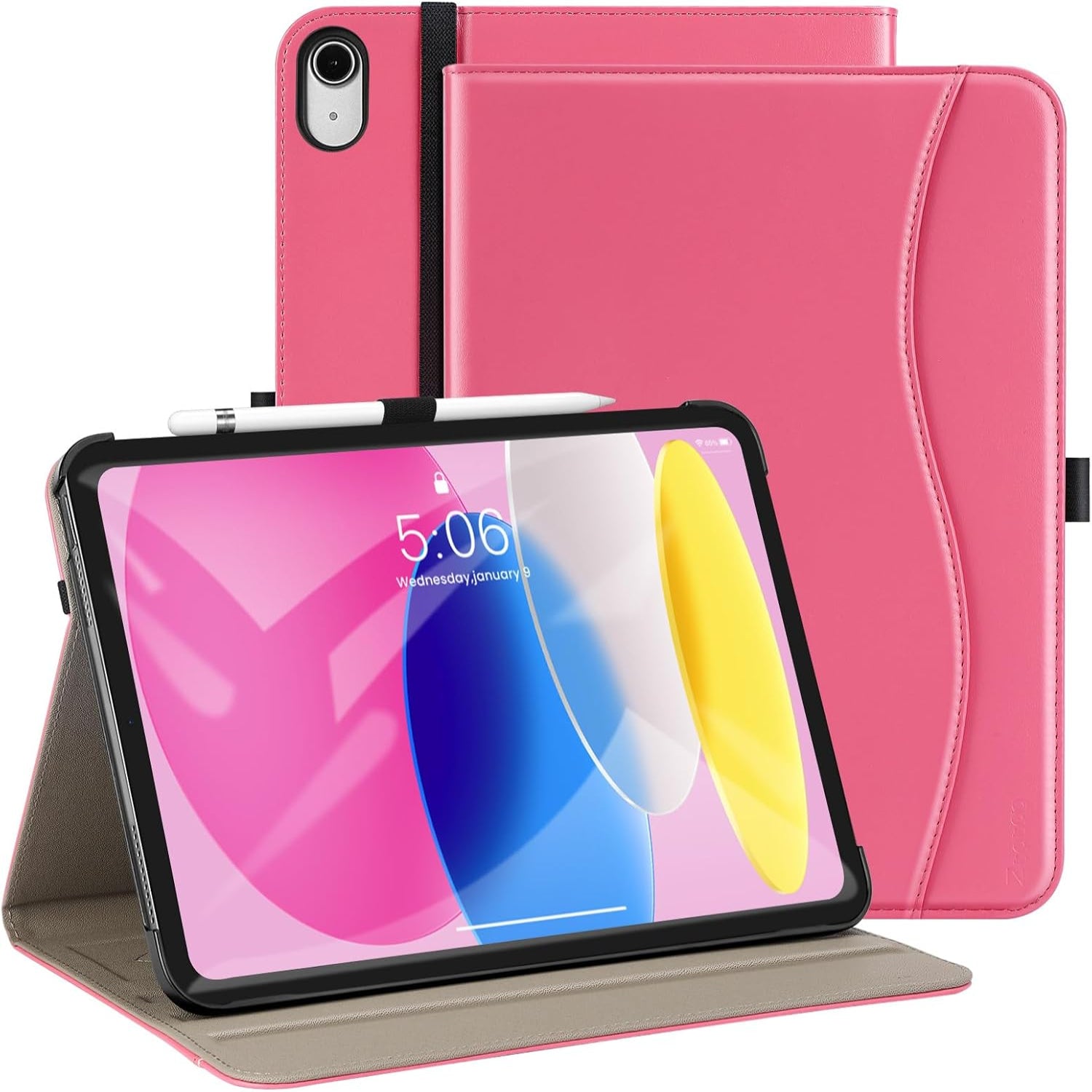iPad 10th Generation 10.9 Inch 2022 Model Leather Cover Case-pink
