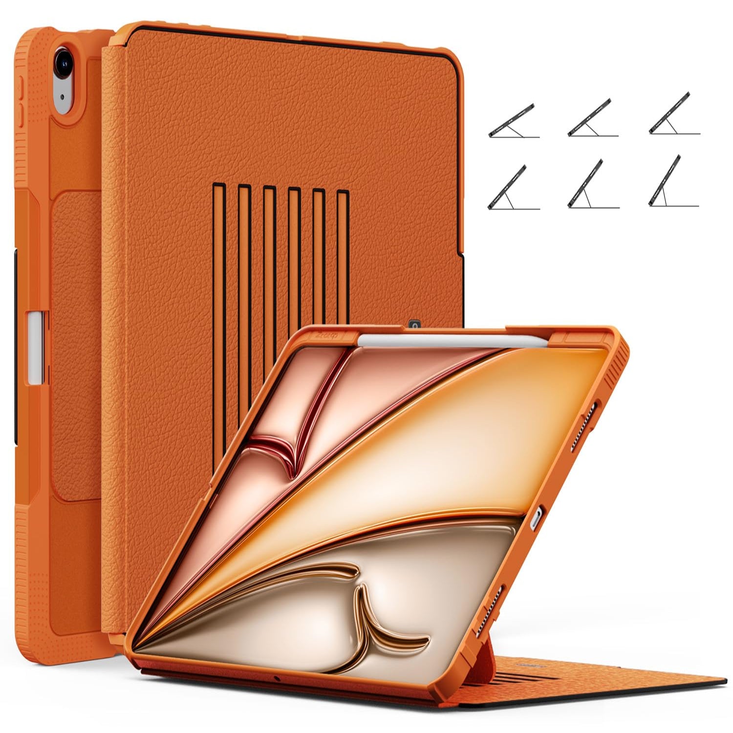 iPad Air 13 Inch 2024 / iPad Pro 12.9 Inch 3rd Generation 2018 Magnetic Stand Full Protective Case-Orange