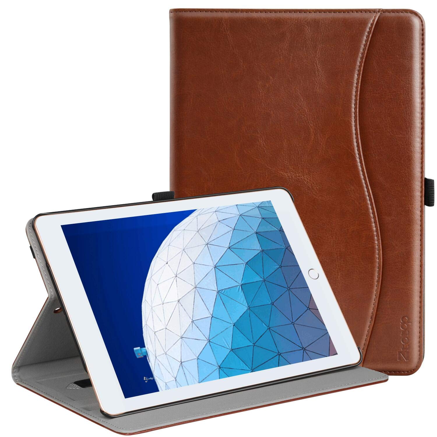 iPad Air 3rd Generation 2019/iPad Pro 10.5 Inch 2017 PU Leather Folding Stand Folio Cover Case-Black,Brown,Blue