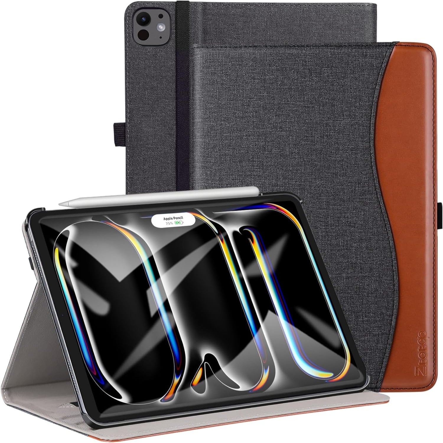 iPad Pro 11 Inch 2024 (M4) iPad Pro 11 5th Gen PU Leather Smart Case with Auto Wake/Sleep-Denimblack