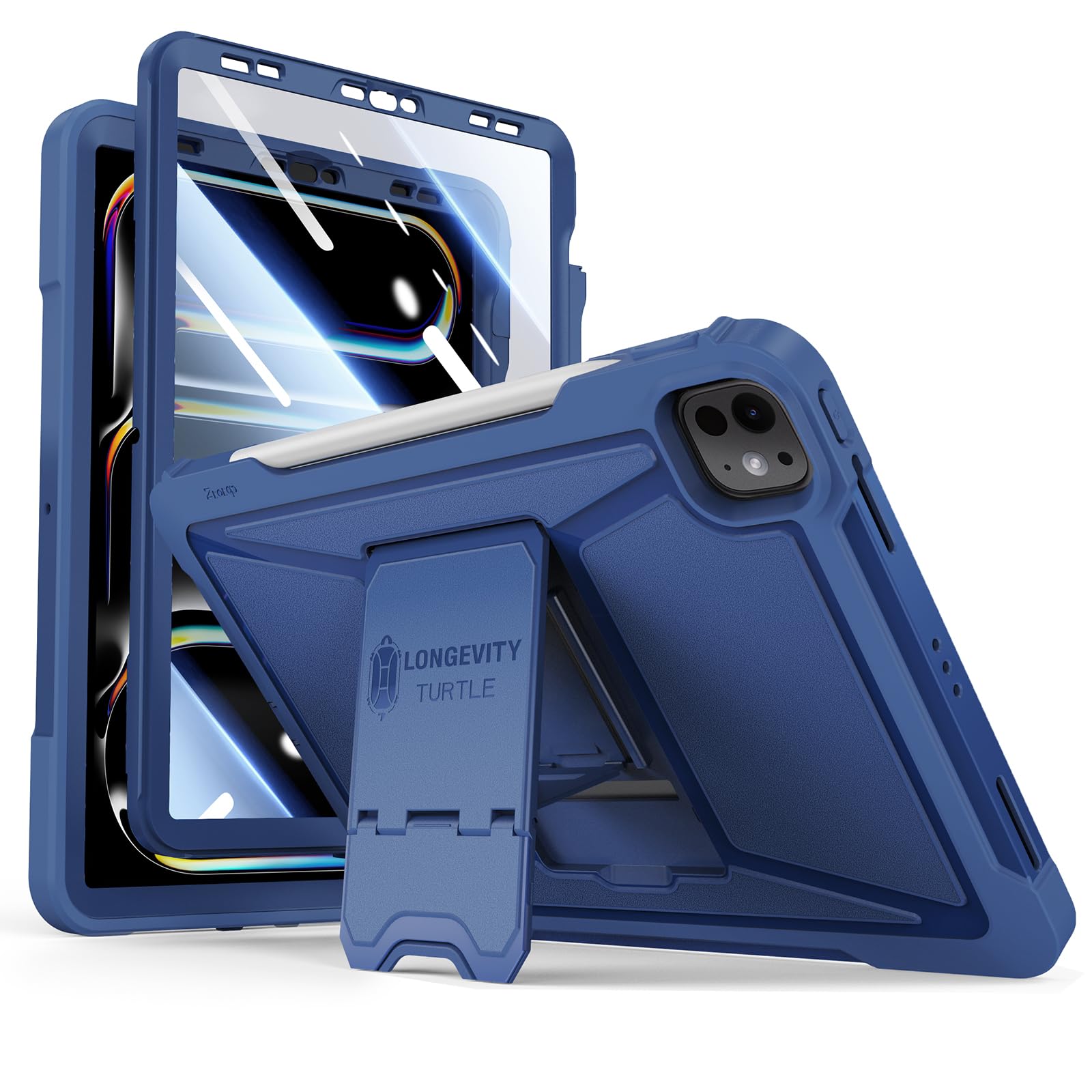 iPad Pro 13 Inch Case M4 2024 7th Gen/Pro 12.9 Inch 6th/5th/4th Generation 2022/2021/2020 Full Body Protective Case-NavyBlue