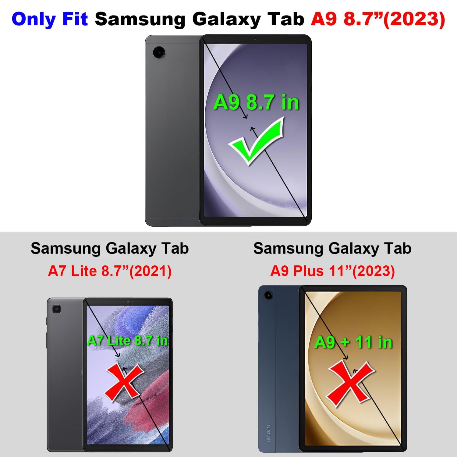 2 Pack Screen Protector for Samsung Galaxy Tab A9 8.7 Inch