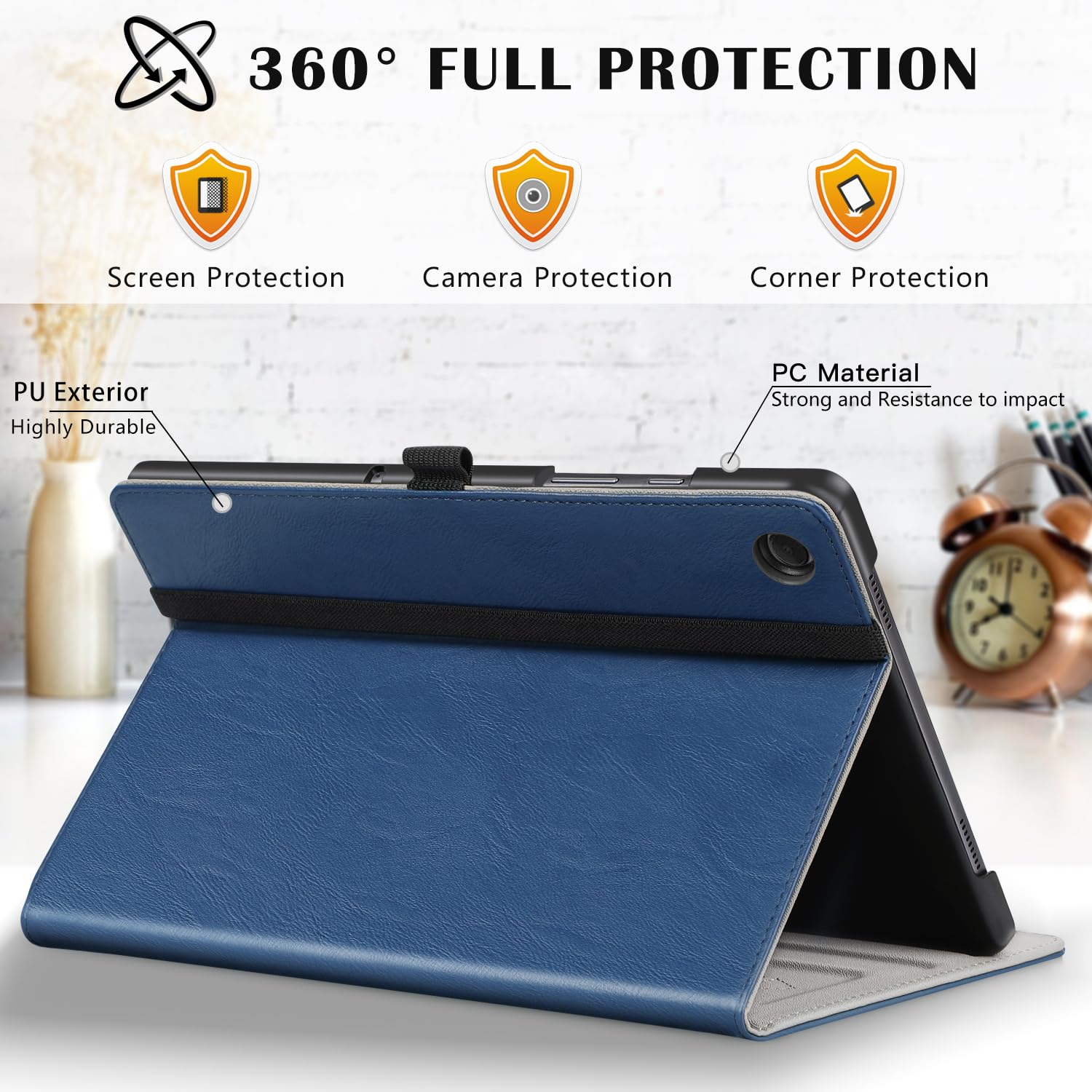 ZtotopCases for Samsung Galaxy Tab A9 Case 2023, Premium PU Leather Business Stand Folio Cover with Multiple Viewing Angles for Samsung A9 Tablet, Blue