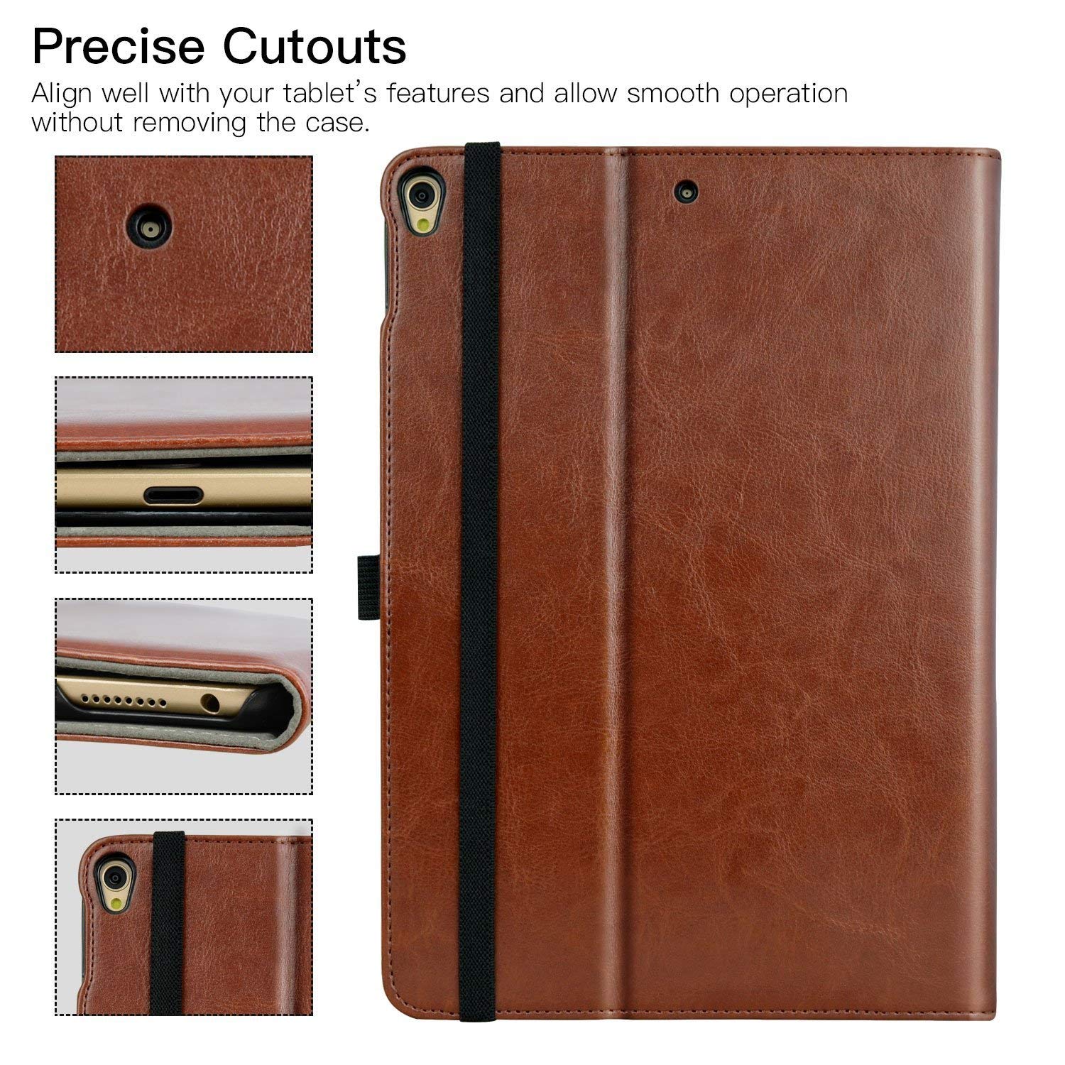 iPad Air 3rd Generation 2019/iPad Pro 10.5 Inch 2017 PU Leather Folding Stand Folio Cover Case-Black,Brown,Blue