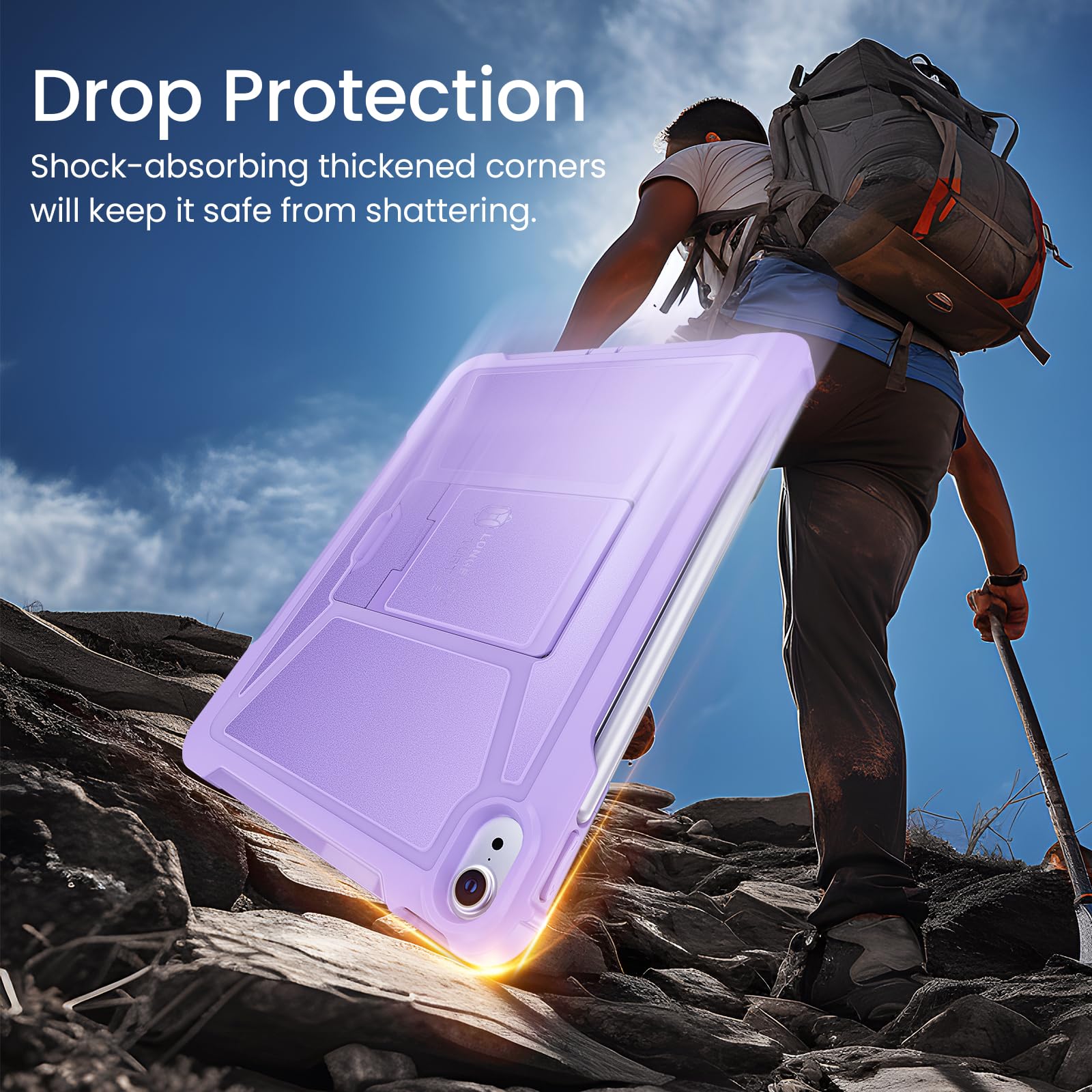 iPad Air 6th Generation 11 Inch M2 2024, iPad Air 5th/4th Gen 10.9 Inch iPad Pro 11" 2018 1st, Built-in Screen Protector, Shockproof Case