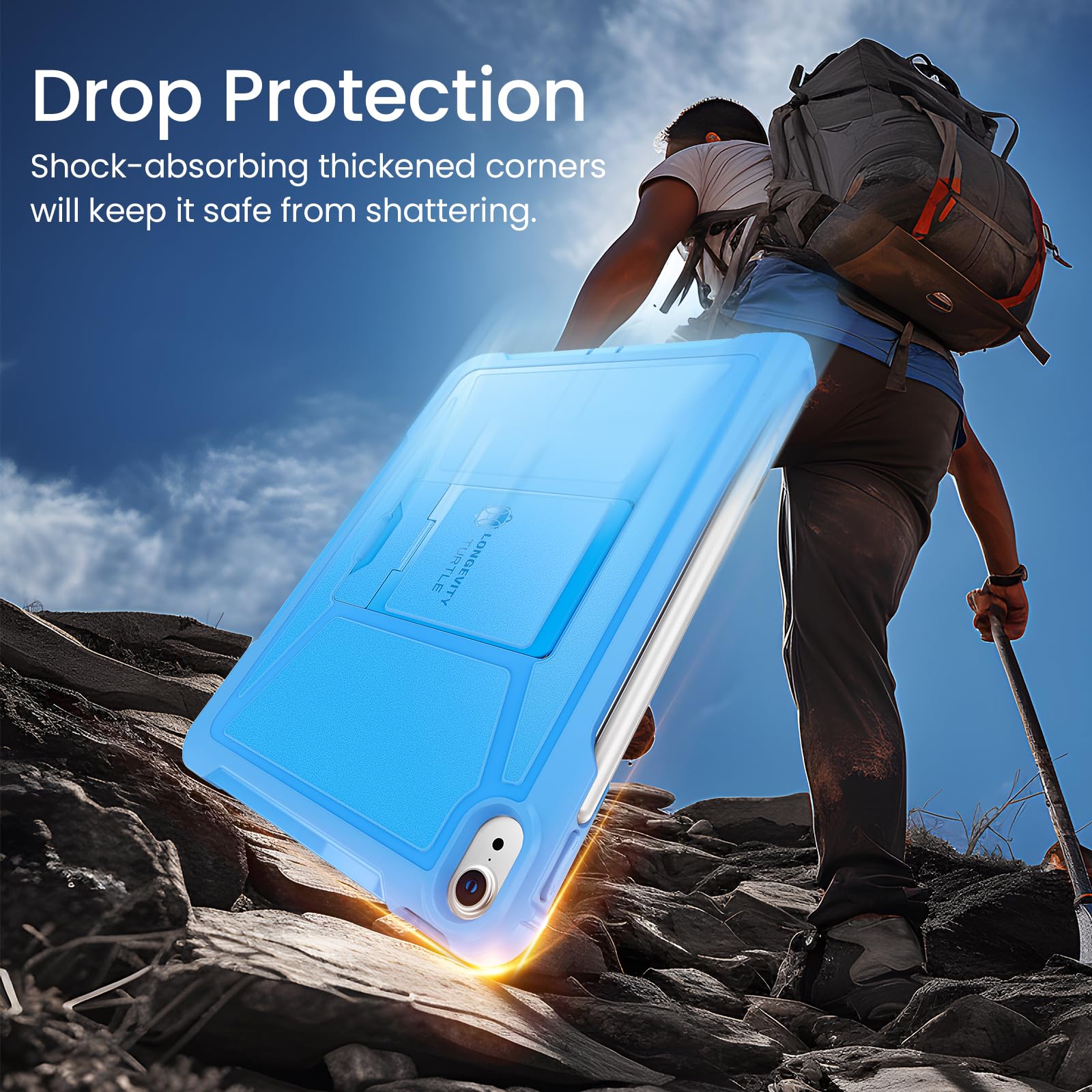 iPad Air 6th Generation 11 Inch M2 2024, iPad Air 5th/4th Gen 10.9 Inch iPad Pro 11" 2018 1st, Built-in Screen Protector, Shockproof Case