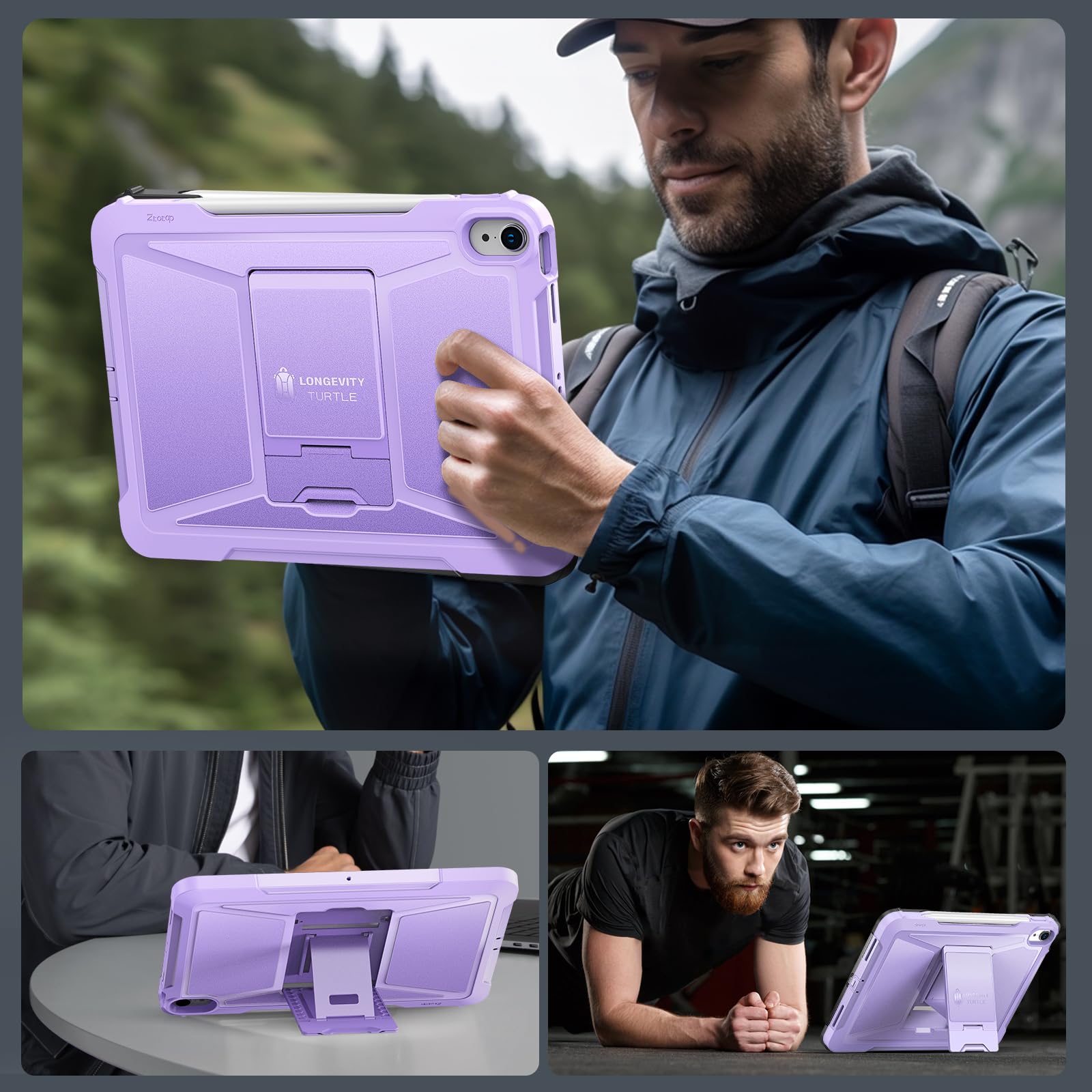 iPad Air 6th Generation 11 Inch M2 2024, iPad Air 5th/4th Gen 10.9 Inch iPad Pro 11" 2018 1st, Built-in Screen Protector, Shockproof Case