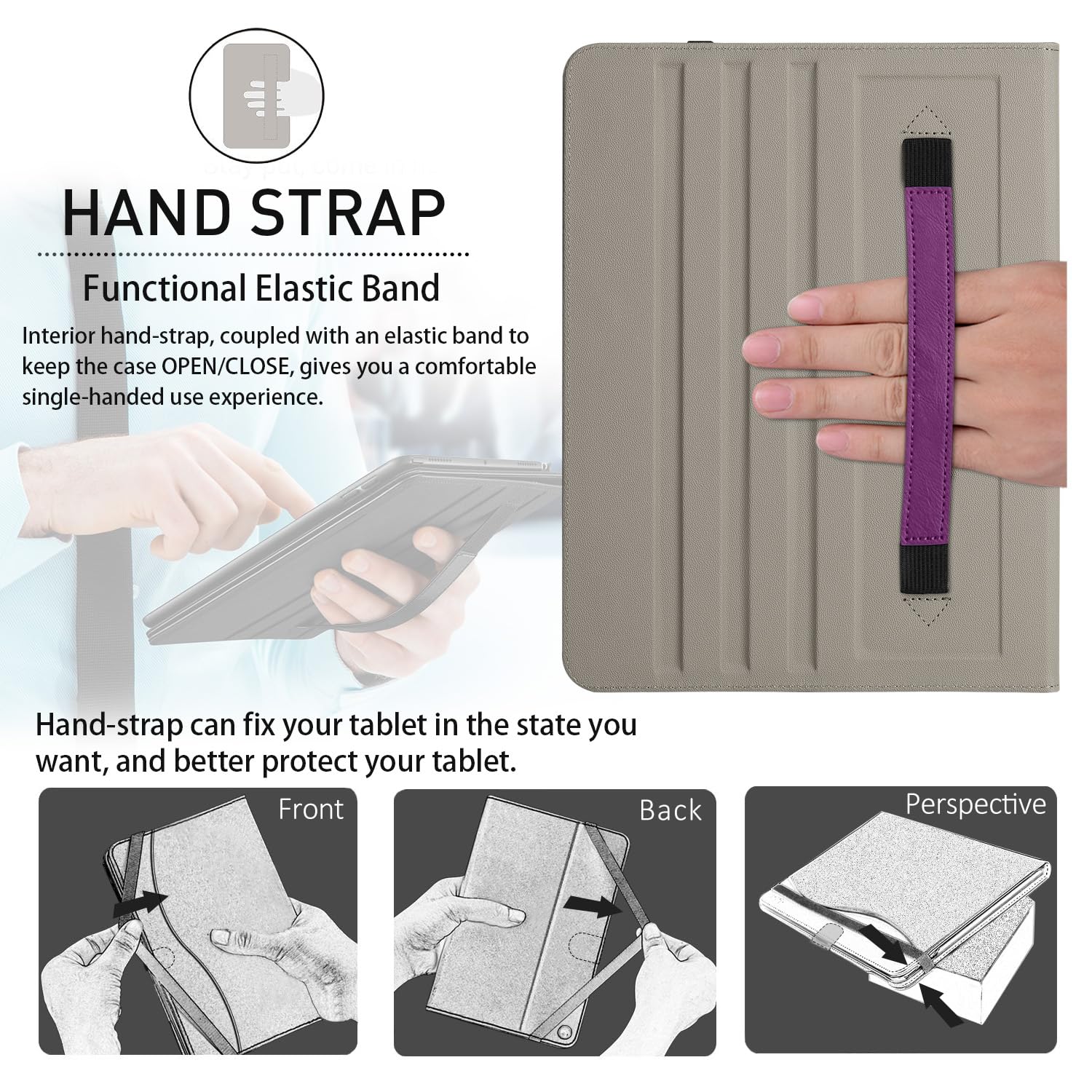 ๐ข๐๐๐ ๐๐ซ๐จ ๐๐ Inch Case 2024(M4),7th Generation/Pro 12.9" in 6th/5th/4th Gen PU Leather Smart Folio Cover Case-Purple