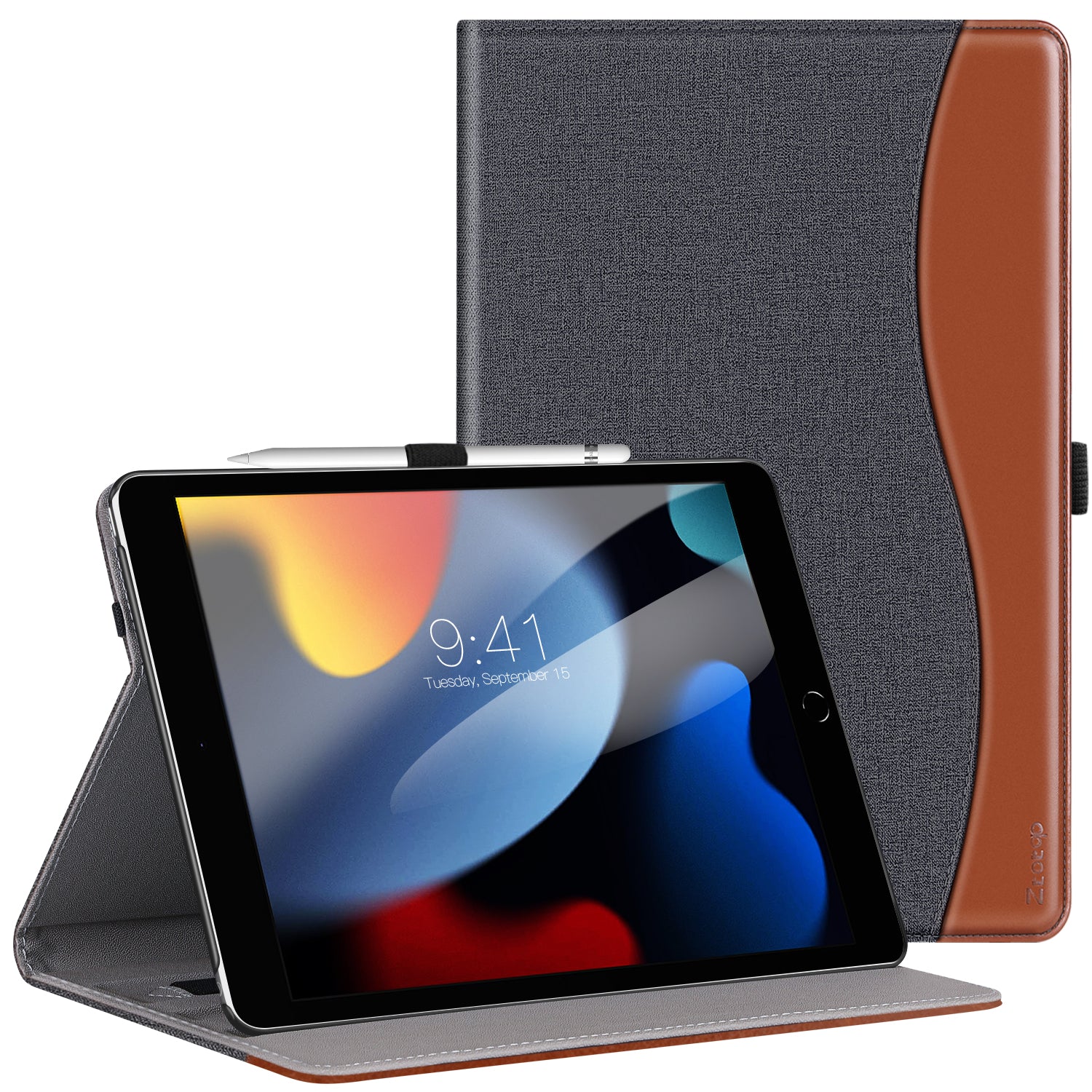 iPad 9th/8th/7th Generation 10.2 Inch PU Leather Folding Stand Cover Case