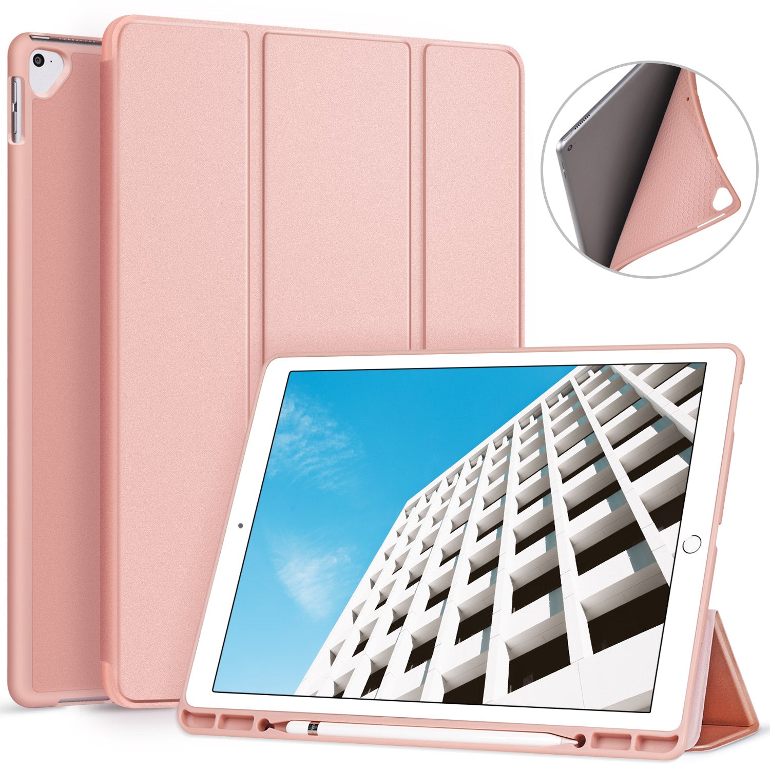 iPad Pro 12.9 Inch 2017/2015 (1st & 2nd Generation) TPU Back Cover Case-Black,Rose Gold