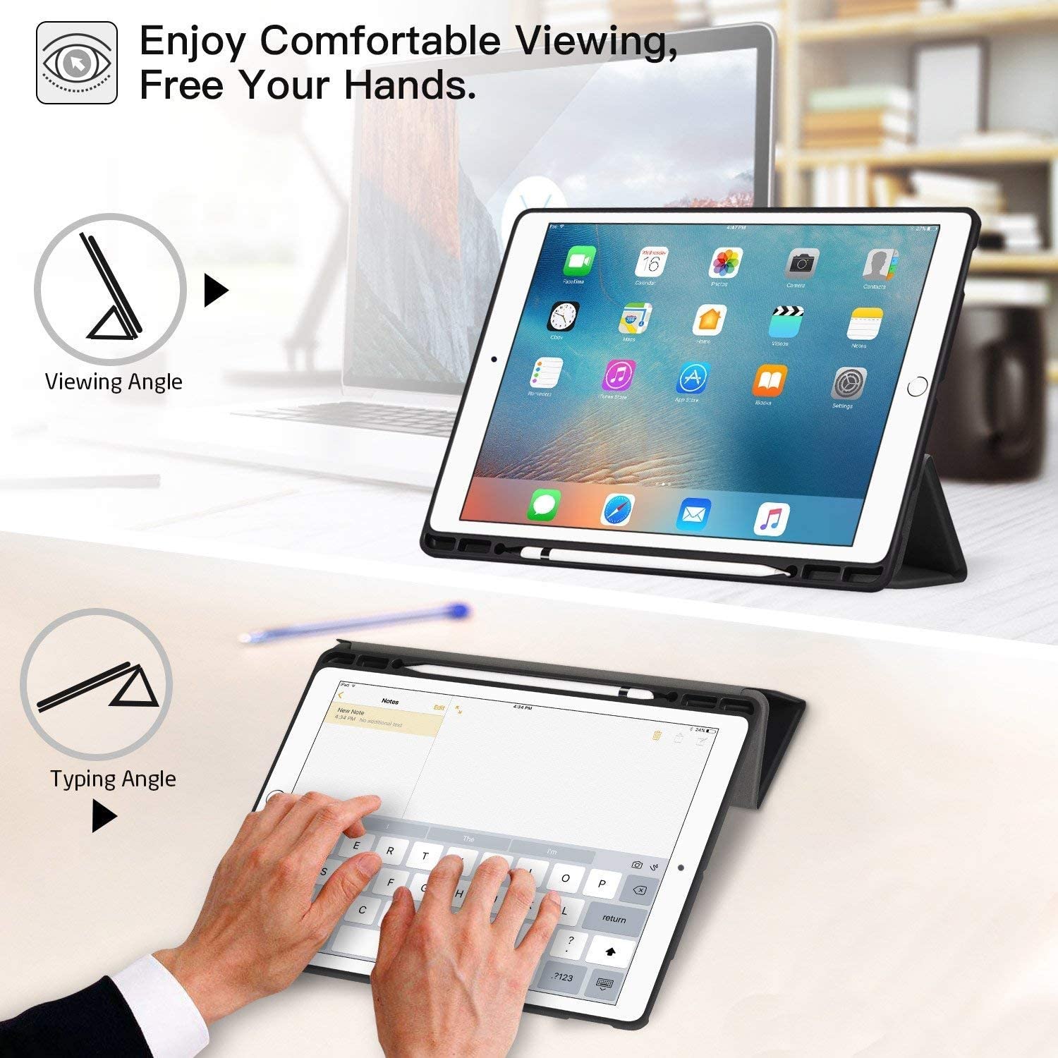 iPad Pro 12.9 Inch 2017/2015 (1st & 2nd Generation) TPU Back Cover Case-Black,Rose Gold