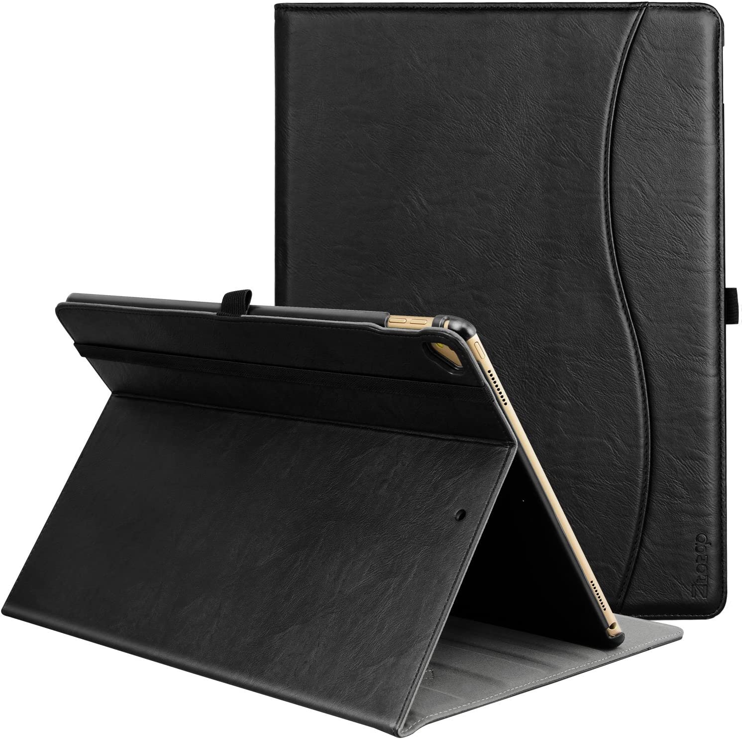 ZtotopCase for iPad Pro 12.9 Inch 2017/2015 (Old Model,1st & 2nd Gen), Premium Leather Business Folding Stand Folio Cover with Auto Wake/Sleep and Document Card Slot, Multiple Viewing Angles