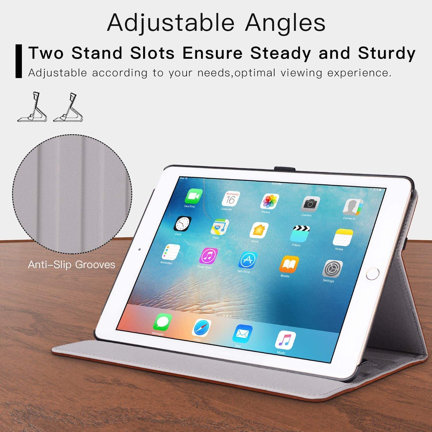 iPad 6th/5th Generation 9.7 Inch 2018/2017 iPad Air 2nd/1st Gen PU Leather Folding Cover Case