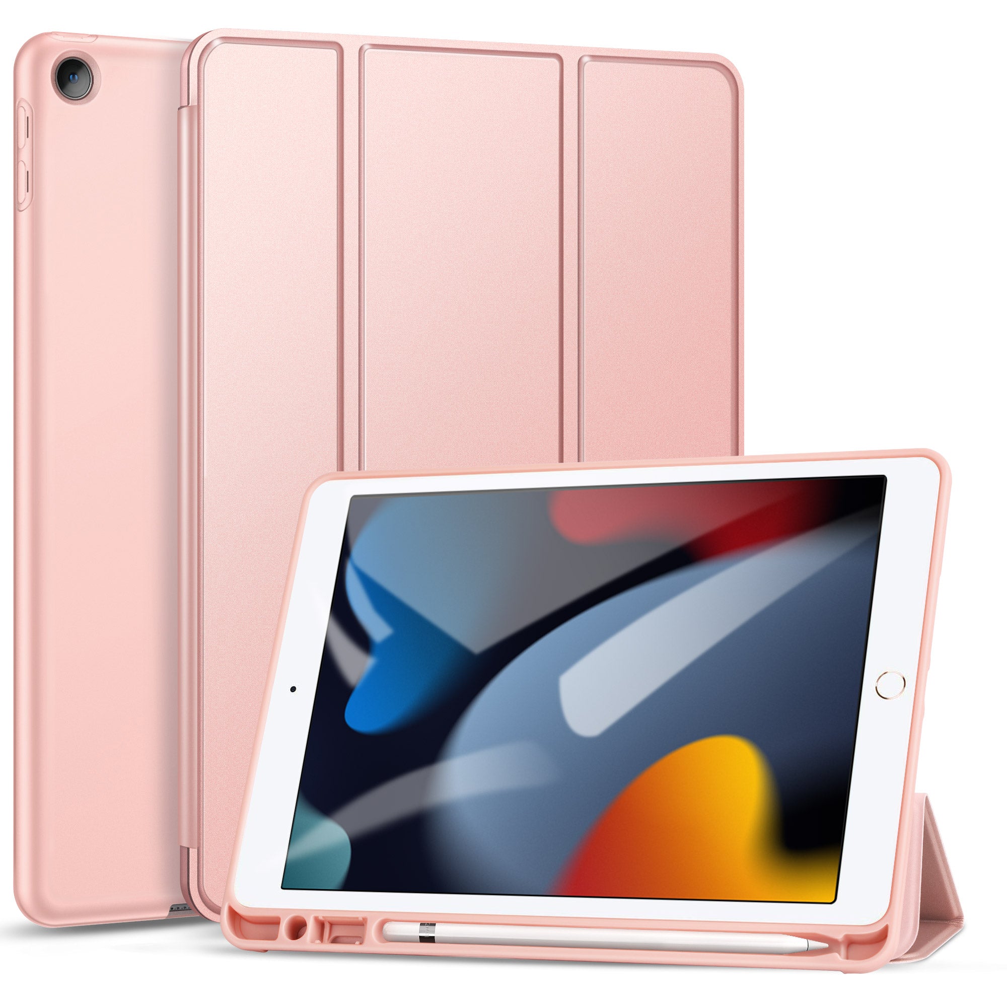 iPad 10.2 Inch Soft TPU Cover Case with Pencil Holder-Black