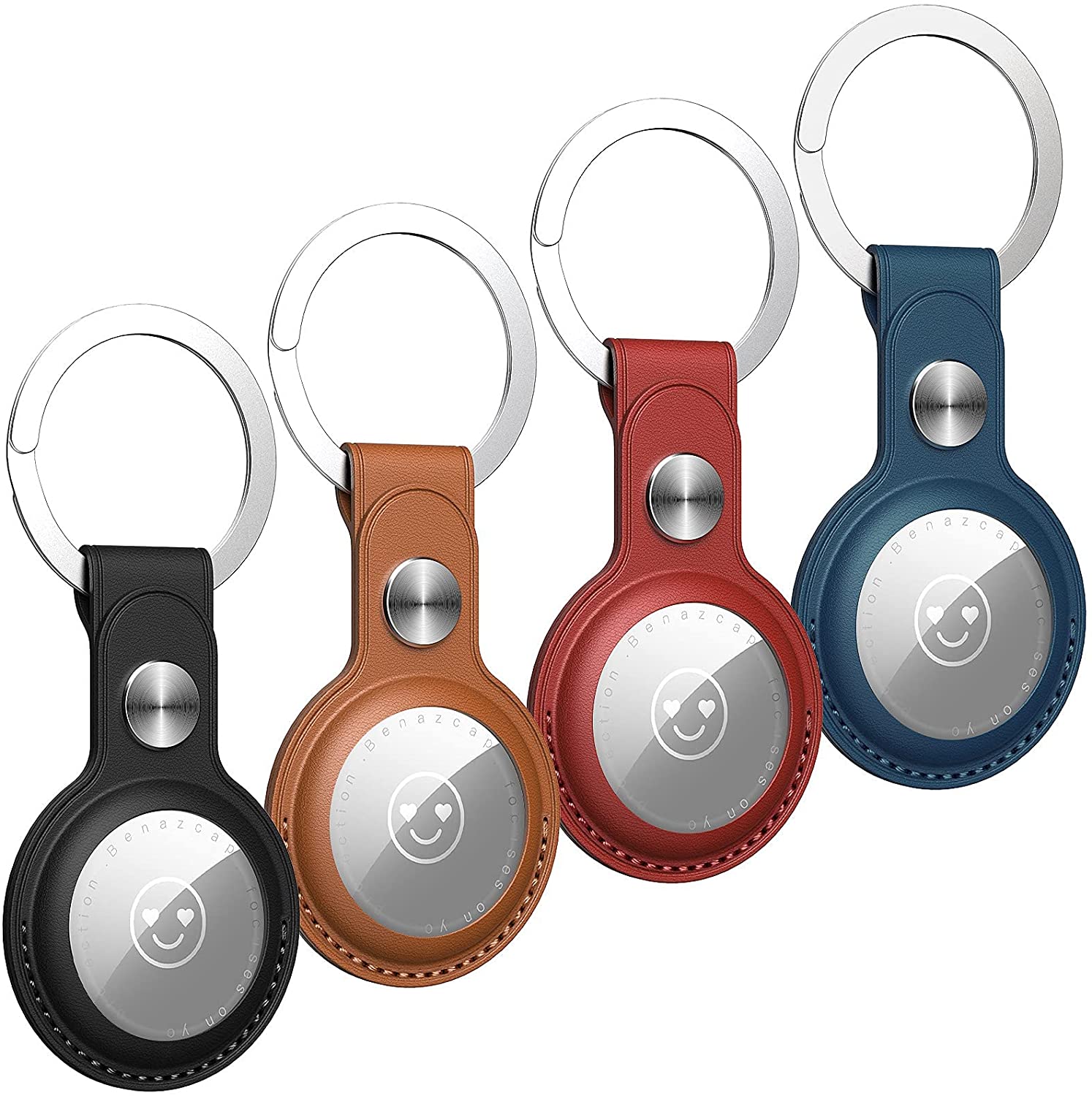 4 Pack PU Leather Case for Mini AirTags Key Finder (Locator Tracker)