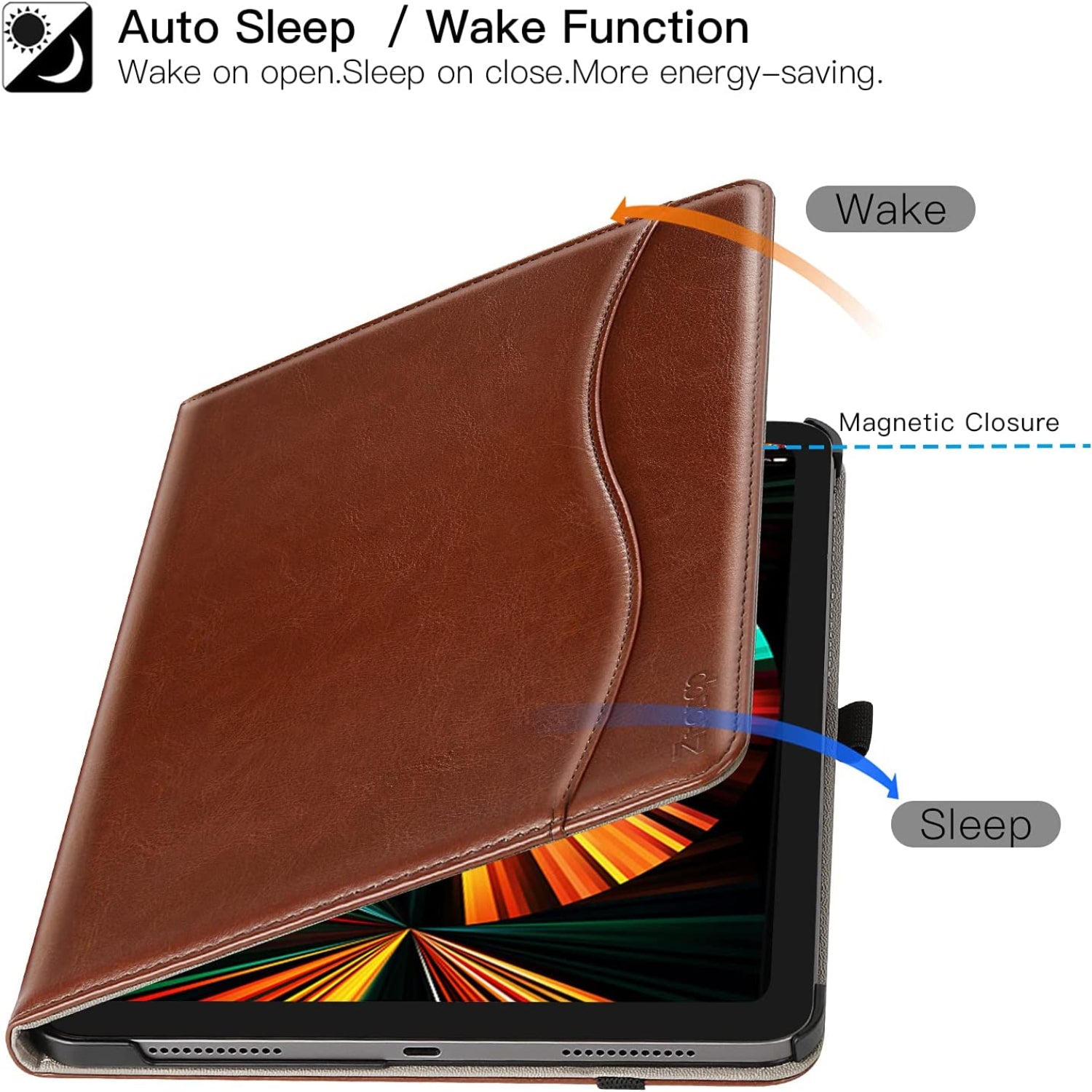 iPad Pro 12.9 Case 6th/5th/4th Generation 2022/2021/2020 Premium PU Leather Folio Case