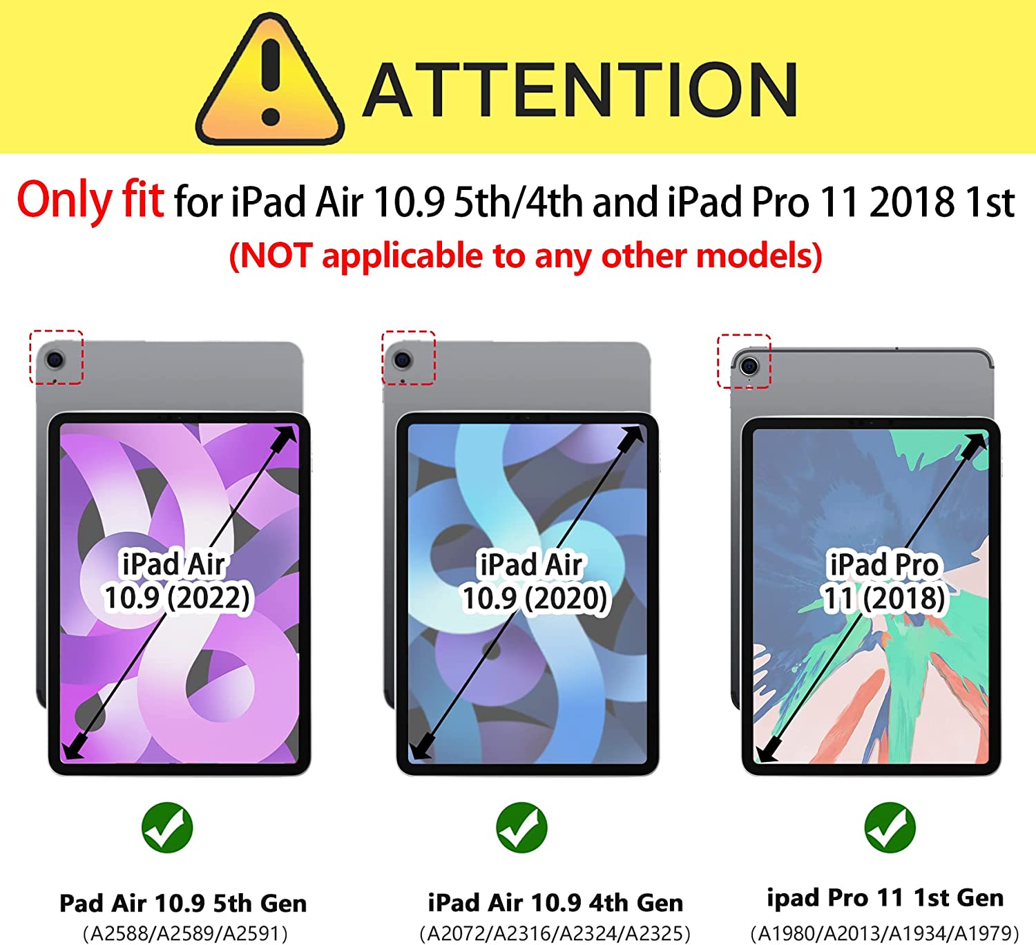 ZtotopCase for iPad Air 6th Generation 11 Inch 2024 Case & iPad Air 5th/4th Gen 10.9 Inch 2022/2020 & iPad Pro 11" 2018 1st with Pencil Holder, Soft TPU Back Slim Trifold Smart Cover