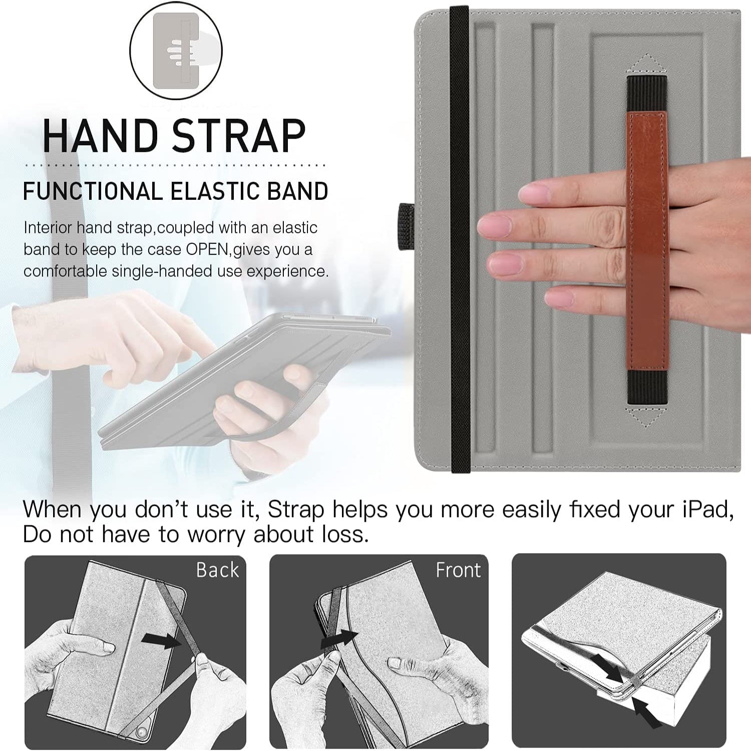 iPad Mini 6 8.3 Inch PU Leather Folio Stand Cover Case-Brown