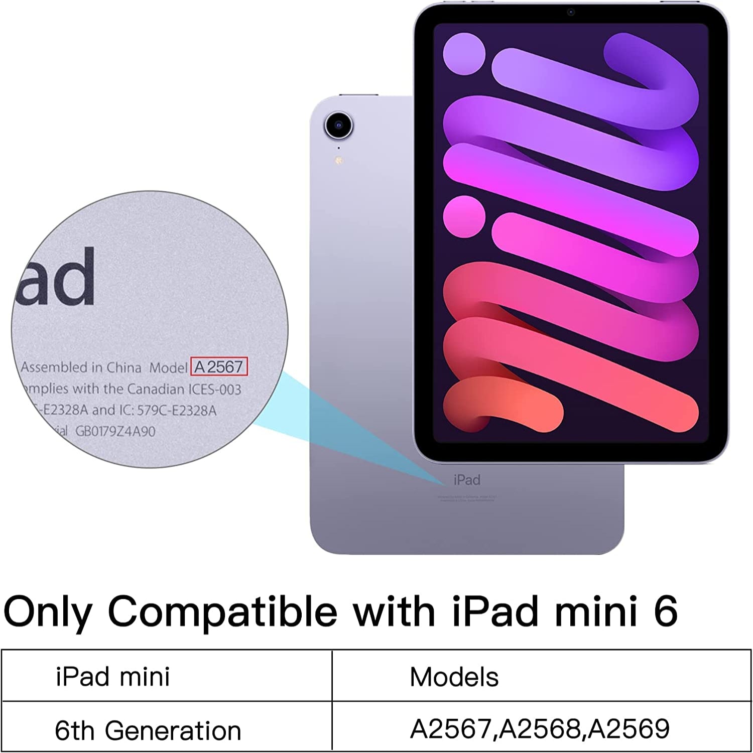 iPad Mini 6 8.3 Inch, Full Body Protective Cover Case-Black