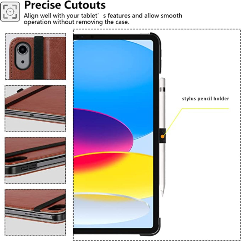 iPad 10th Generation 10.9 Inch PU Leather Folio Stand Cover Case