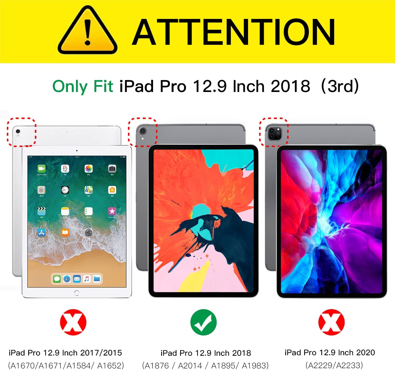 ZtotopCase for New iPad Air 13 Case(2024),Pro 12.9 3rd Generation Case(2018) with Pencil Holder,Auto Sleep/Wake,Slim Cover for iPad 12.9''Case