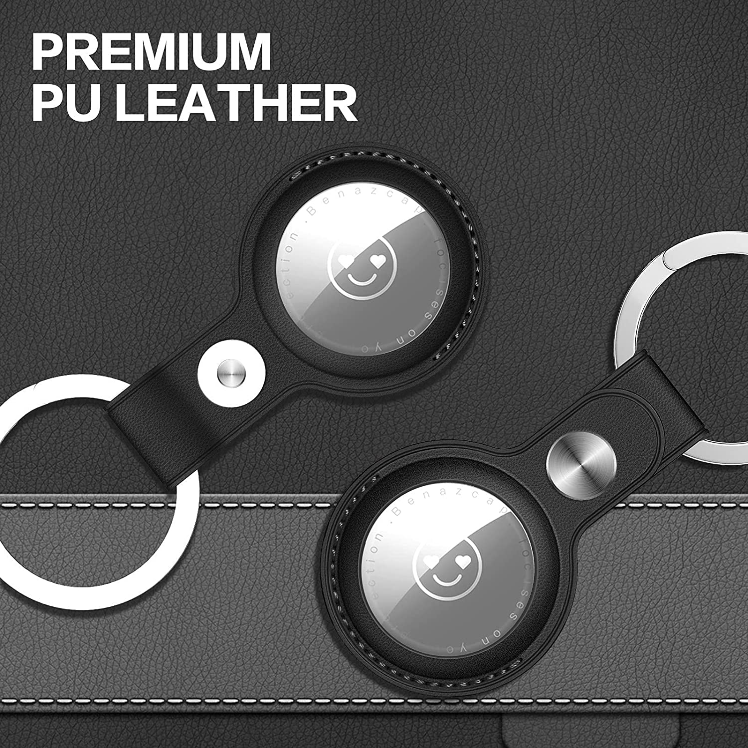 4 Pack PU Leather Case for Mini AirTags Key Finder (Locator Tracker)