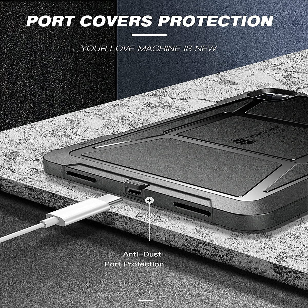 iPad Pro 11 3rd Generatio 2024/2021 with Screen Protector, Shockproof Dual Layer Full Protective Case-Black