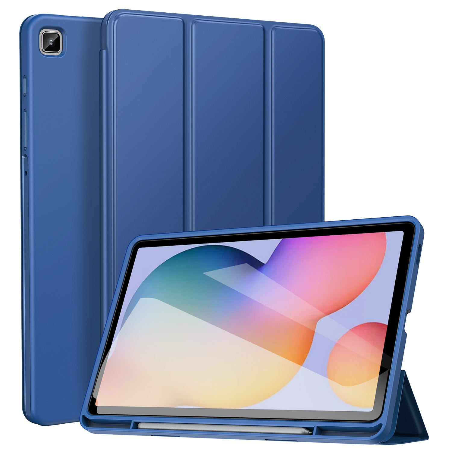 Samsung Galaxy Tab S6 Lite 10.4 inch Trifold Stand Folio Case-Black,Navy Blue,Rose Gold