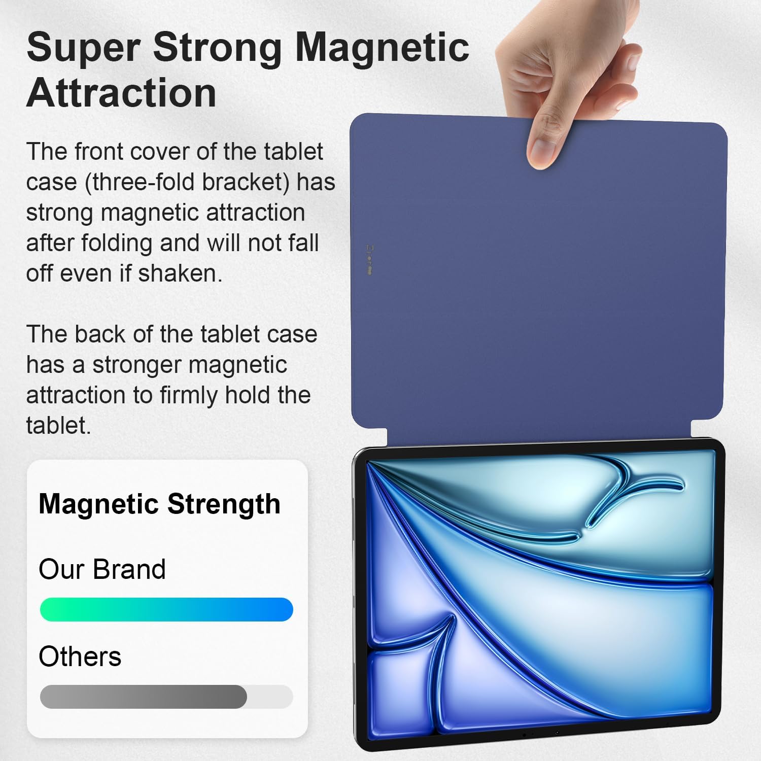 iPad Air 11 Inch 2024 with Folding Stand and Auto Sleep/Wake Function Protective Case-Blue