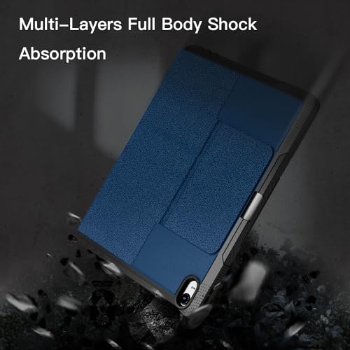 iPad Air 13 Inch 2024 / iPad Pro 12.9 Inch 3rd Generation 2018 with 6 Magnetic Stand Angles Protective Case-Blue