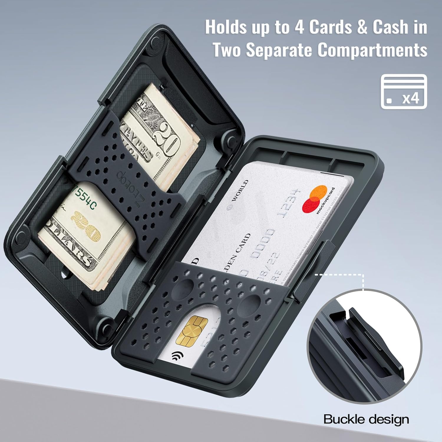 Magnetic Magsafe Wallet for iPhone 15/14/13/12 Series Work with Find My,Blue