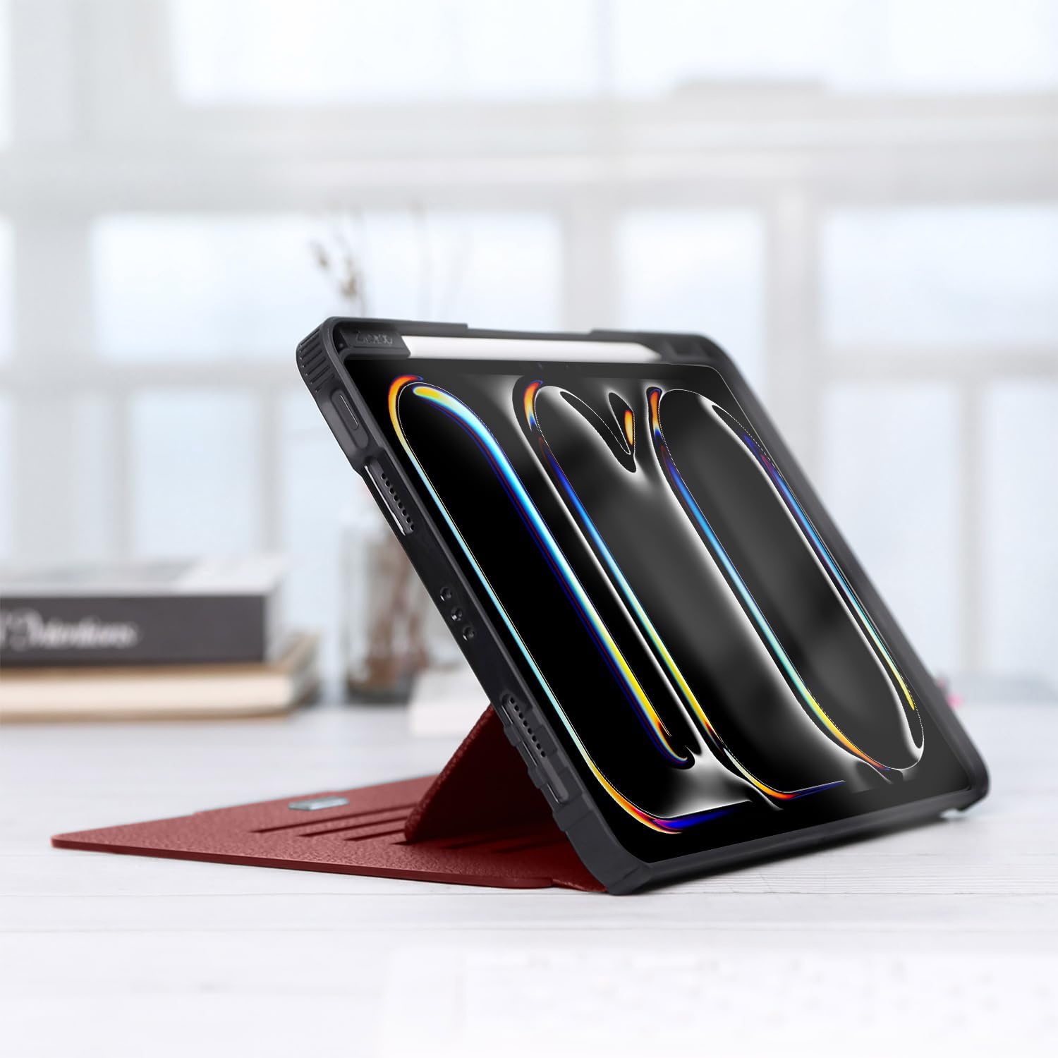 iPad Pro 13 Inch 7th Gen M4(2024)/ Pro 12.9 Inch 6th/5th/4th Generation Protective Case-Wine Red