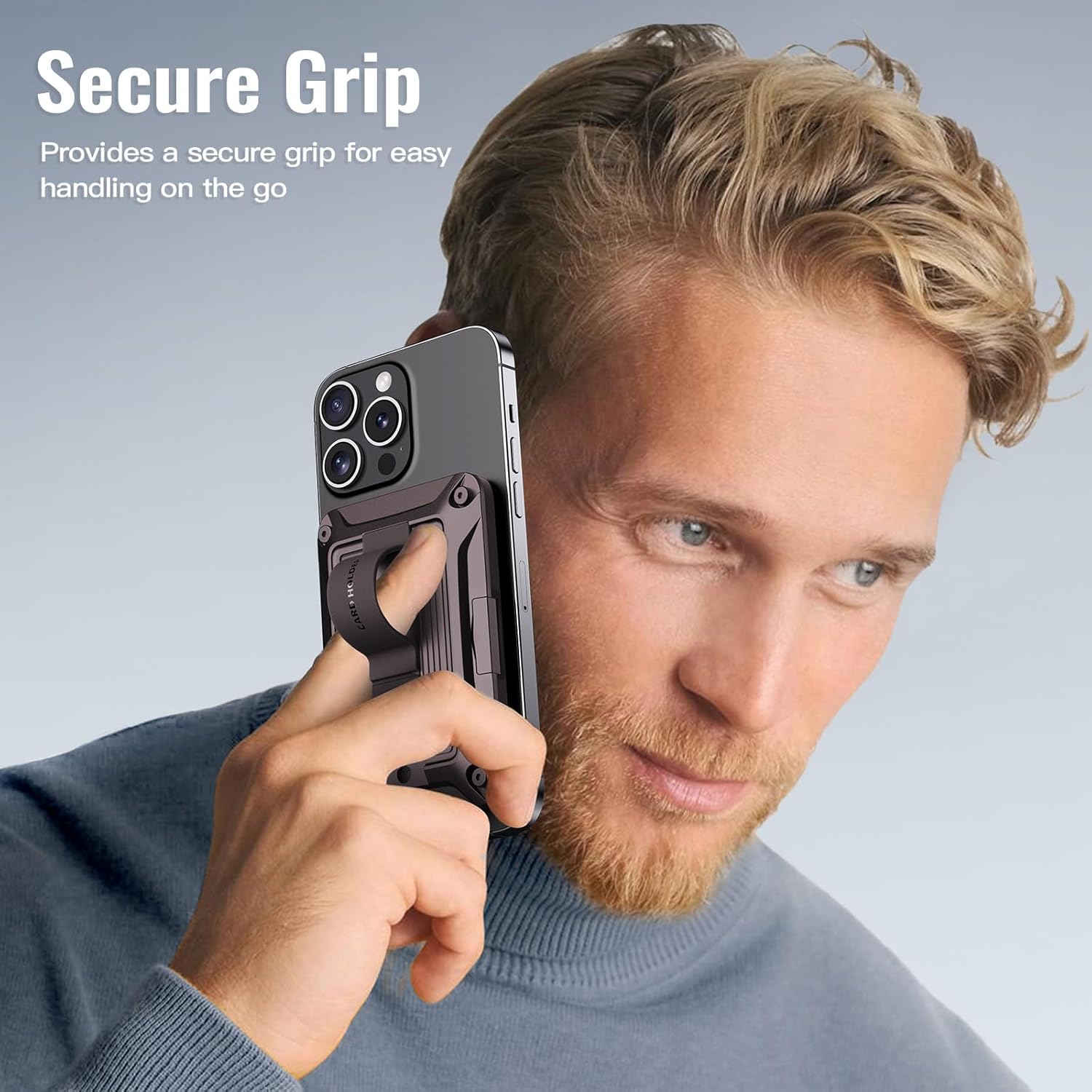 Magnetic Magsafe Wallet for iPhone 15/14/13/12 Series Work with Find My,Purple