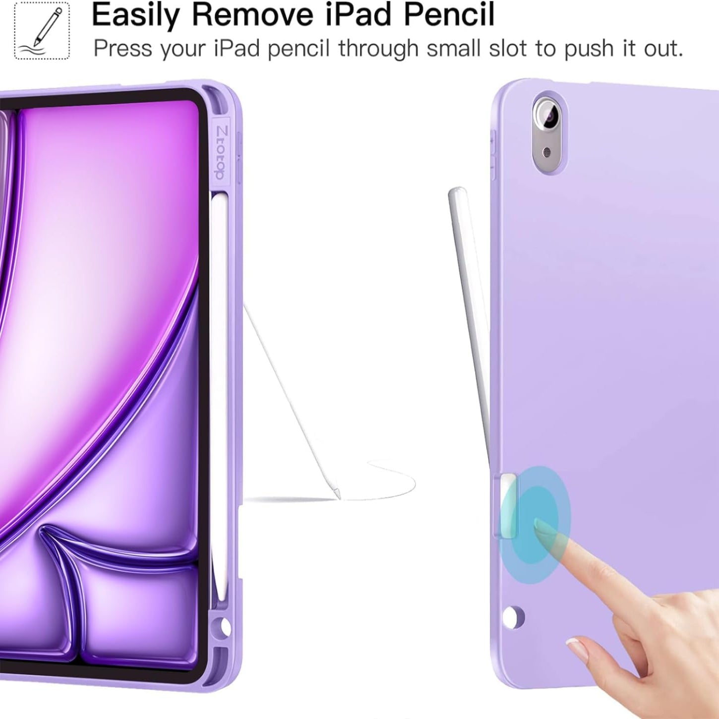 iPad Air 6th Generation 11 Inch M2 2024 & iPad Air 5th/4th Gen 10.9 Inch 2022/2020 & iPad Pro 11" 2018 1st Soft TPU Back Slim Trifold Smart Case-Purple