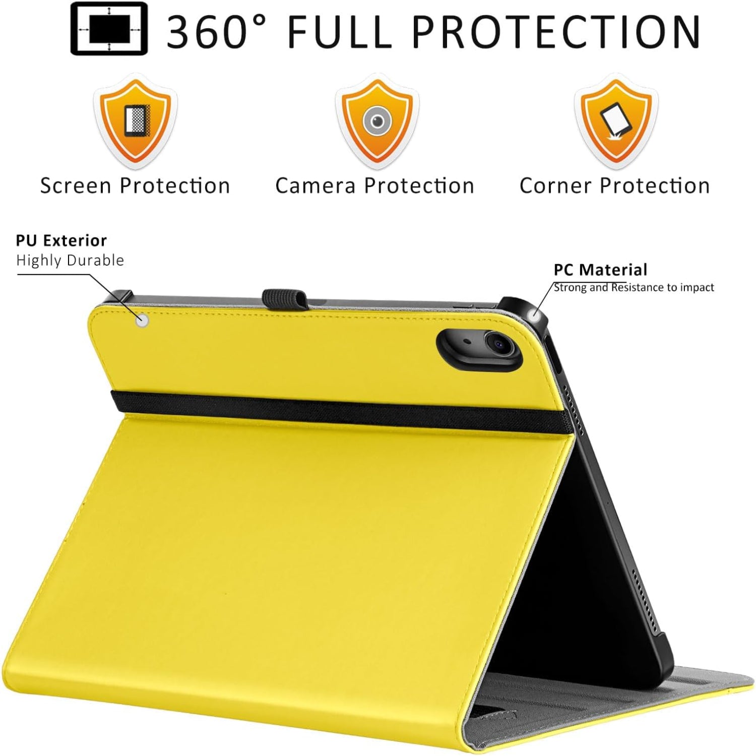 Feams Custodia Per IPad 10a Generazione 10.9'' 2022 - Flip Cover Con Supporto, Portapenna E Tasca, Motivo Fiore Semplice